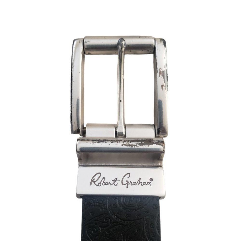 Robert Graham Robert Graham Men's Leather Filigree Embossed Belt 46/48" Size ONE SIZE - 2 Thumbnail