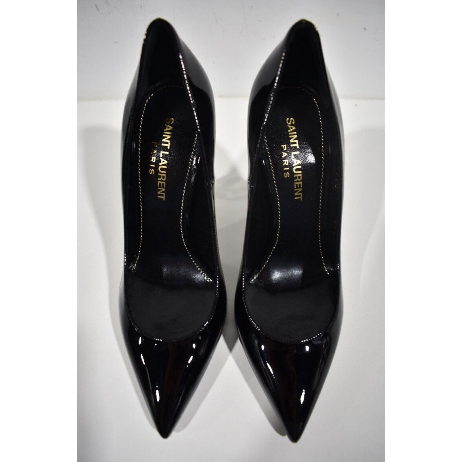 Yves Saint Laurent Opyum 110 Patent Leather YSL Logo Pointed Toe Heel Pump 35.5 Size US 5.5 / IT 35.5 - 7 Thumbnail