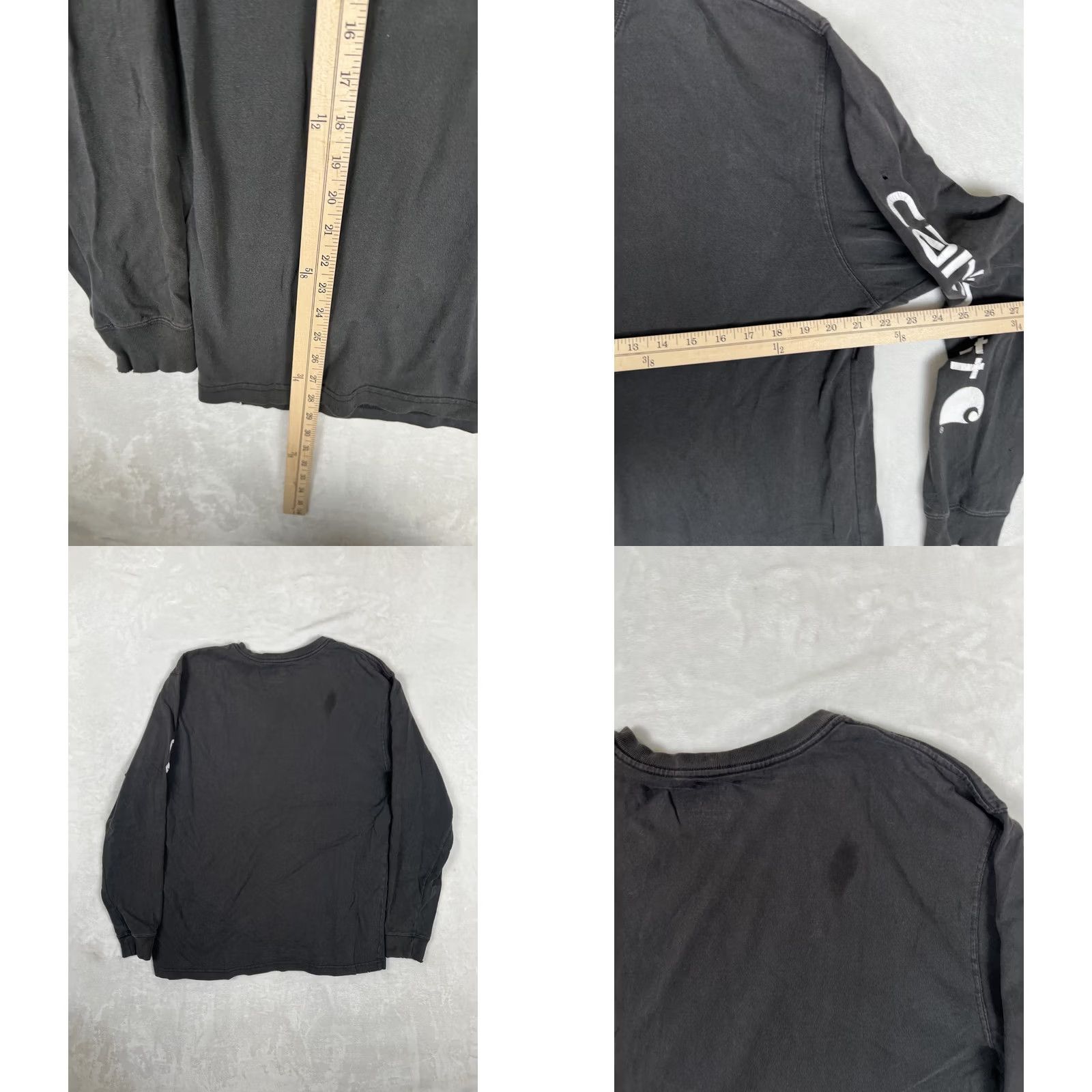 Carhartt VINTAGE Carhartt Long Sleeve T-Shirt Mens Medium Black 90s Classic Grunge Outdoor Sleeve Spell Out Faded Tee Size US M / EU 48-50 / 2 - 8 Thumbnail