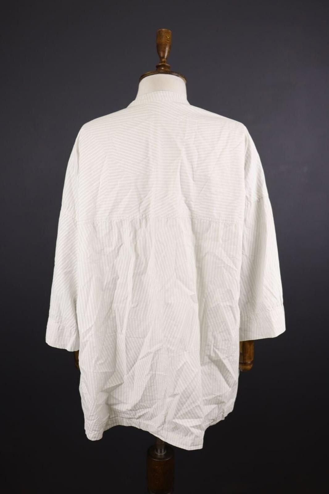 Oscar De La Renta Oska White Relaxed Stripe Tunic Shirt Dress Short Size 4 Size S / US 4 / IT 40 - 8 Thumbnail