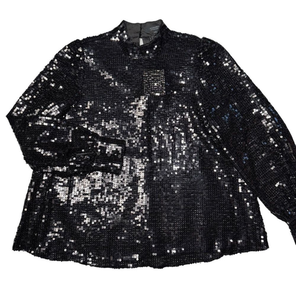 Allsaints NWT New AllSaints Whitney Sequin High-Neck Blouse Size 12 Size XL / US 12-14 / IT 48-50 - 3 Thumbnail