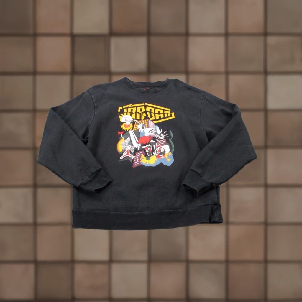 Jordan Brand Air Jordan Sweatshirt Mens M Black DNA Fleece Crew Jumpman Basketball DC9615 Size US M / EU 48-50 / 2 - 1 Thumbnail