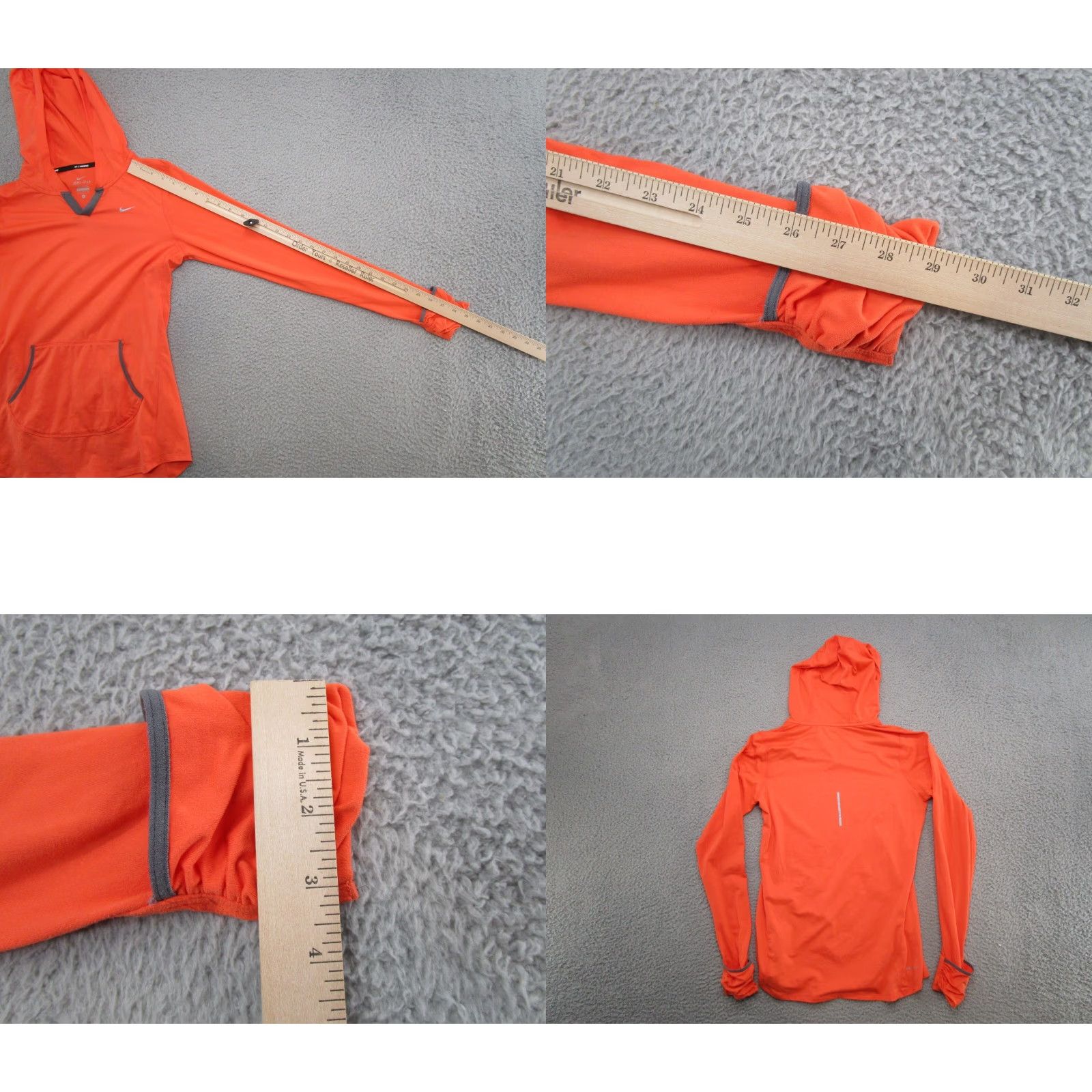 Nike Nike Dri-FIT Running V-Neck Orange Lightweight Hoodie Womens Size S Size S / US 4 / IT 40 - 9 Thumbnail