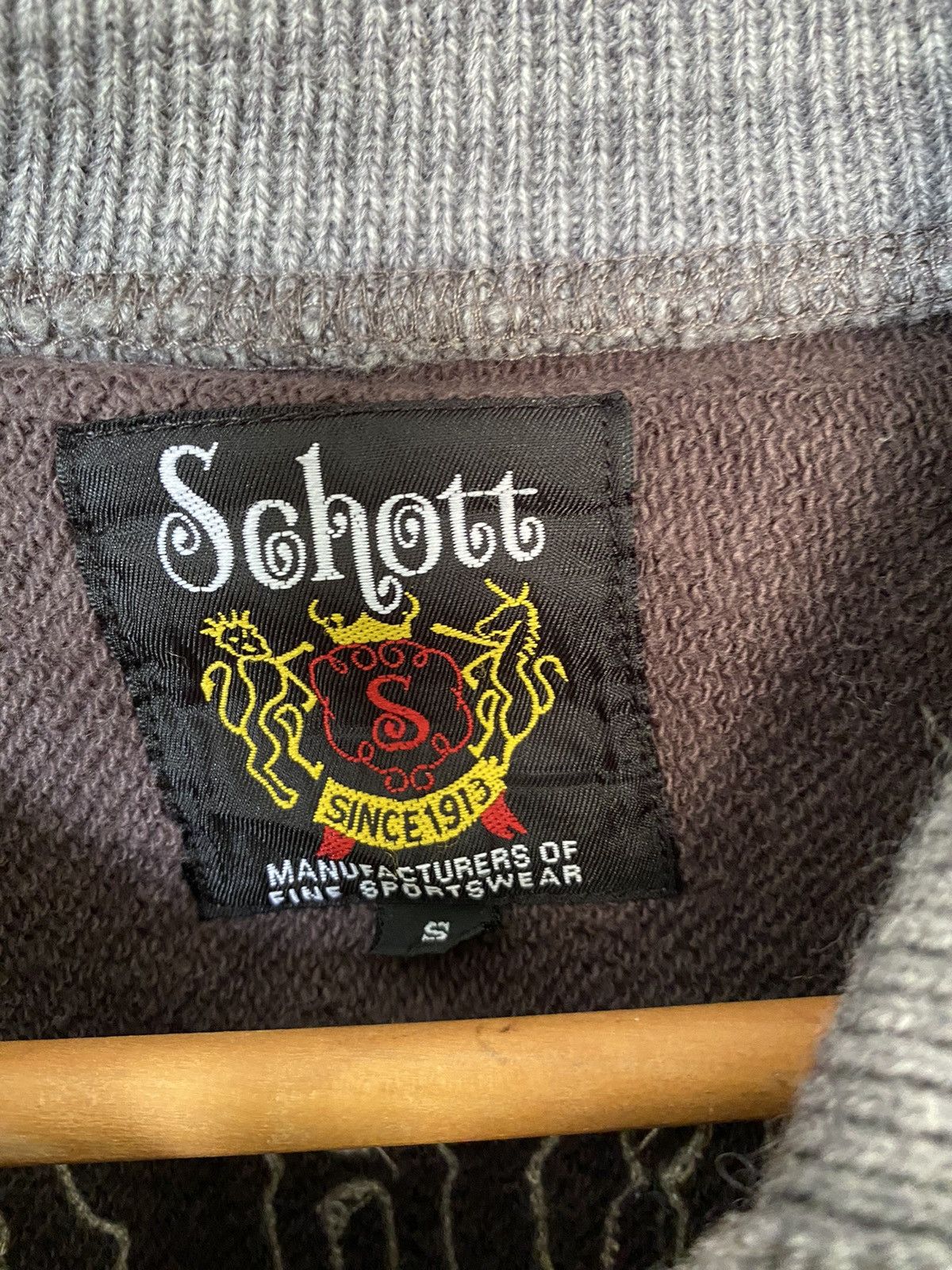 Japanese Brand × Schott 1990s Schott ''S" Patch knit heavy cardigan Size US S / EU 44-46 / 1 - 12 Thumbnail