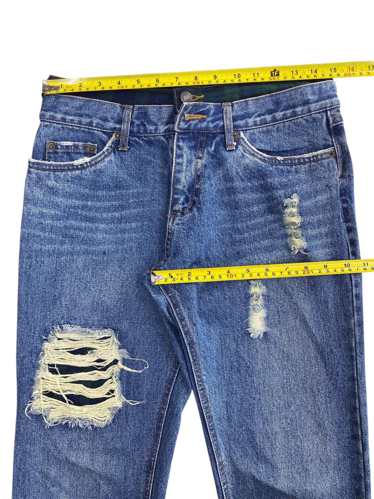 Japanese Brand Japanese Brand Acid Blue Wash Style Distressed Jeans Size US 30 / EU 46 - 5 Thumbnail