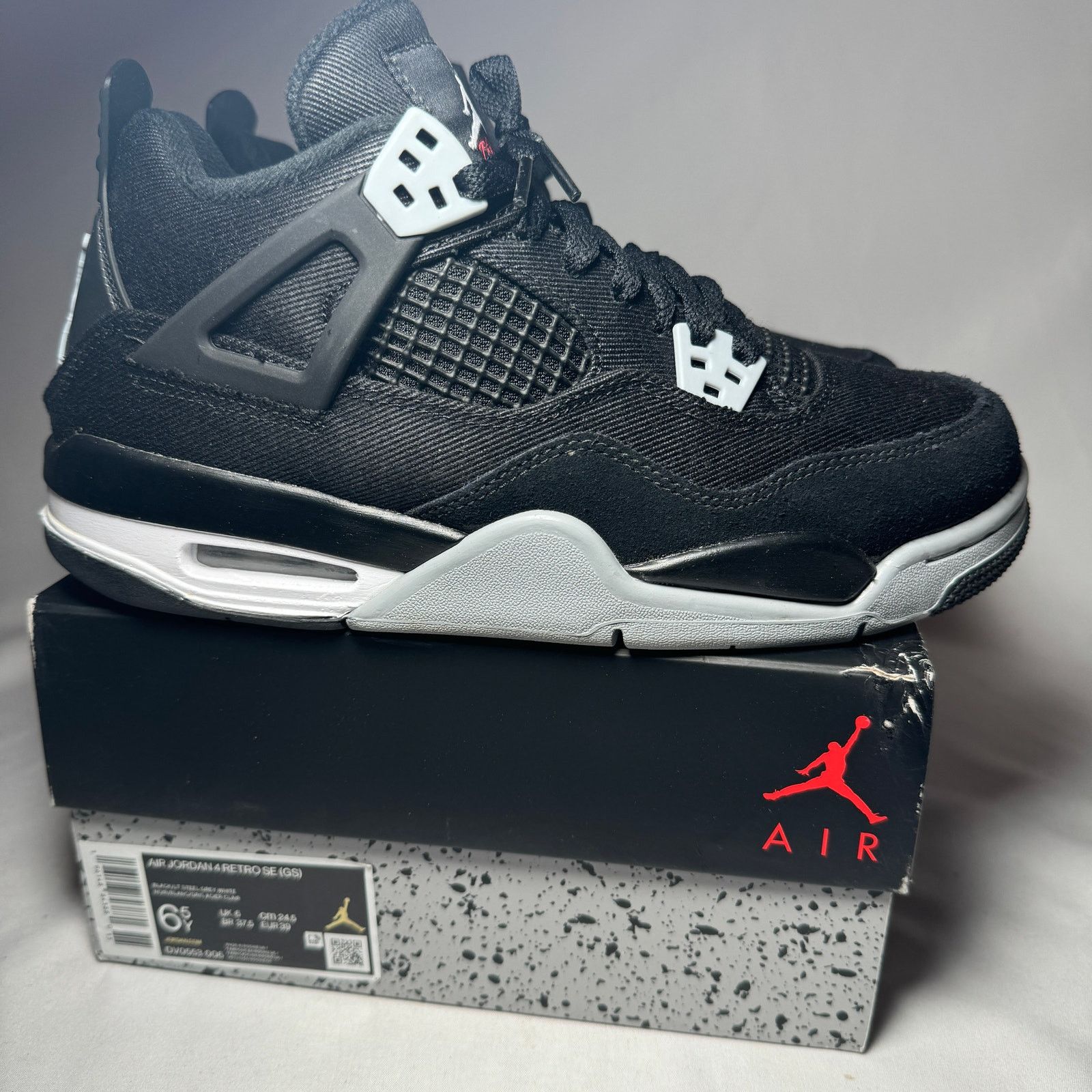 Size Air Jordan Retro SE GS Black Canvas Men's Shoes