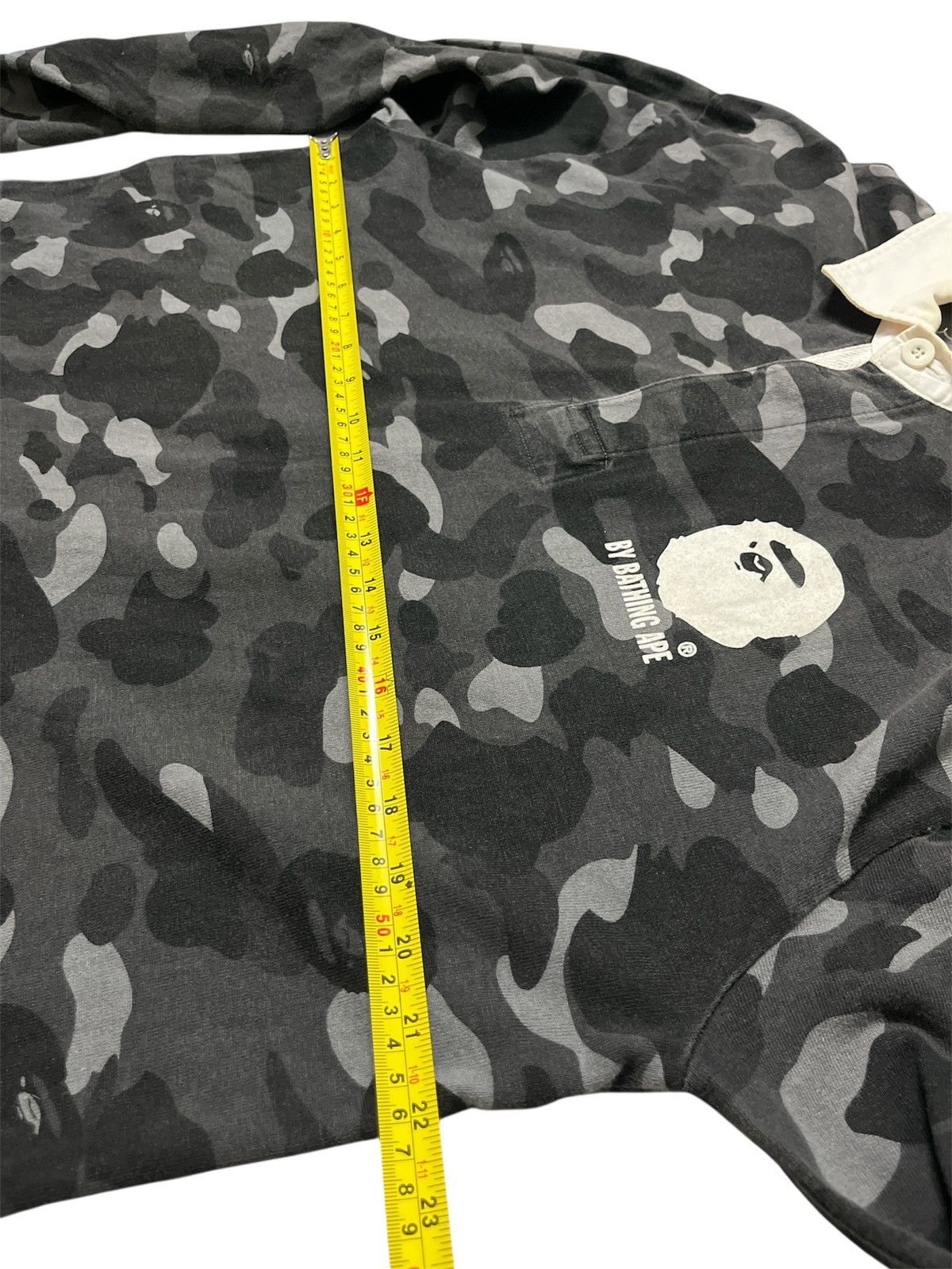Bape A BATHING APE CAMO LONG SLEEVE POLO SHIRT Size US L / EU 52-54 / 3 - 10 Thumbnail