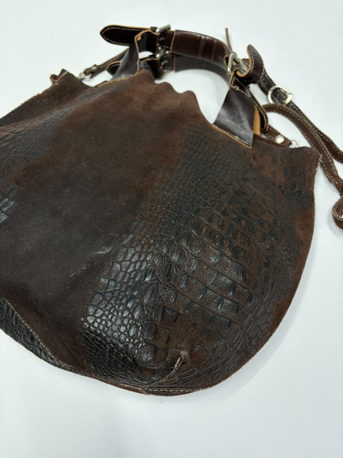 If Six Was Nine Distressed Leather Studded Bag Rick Owens Vibe y2k Dark Punk Size ONE SIZE - 7 Thumbnail