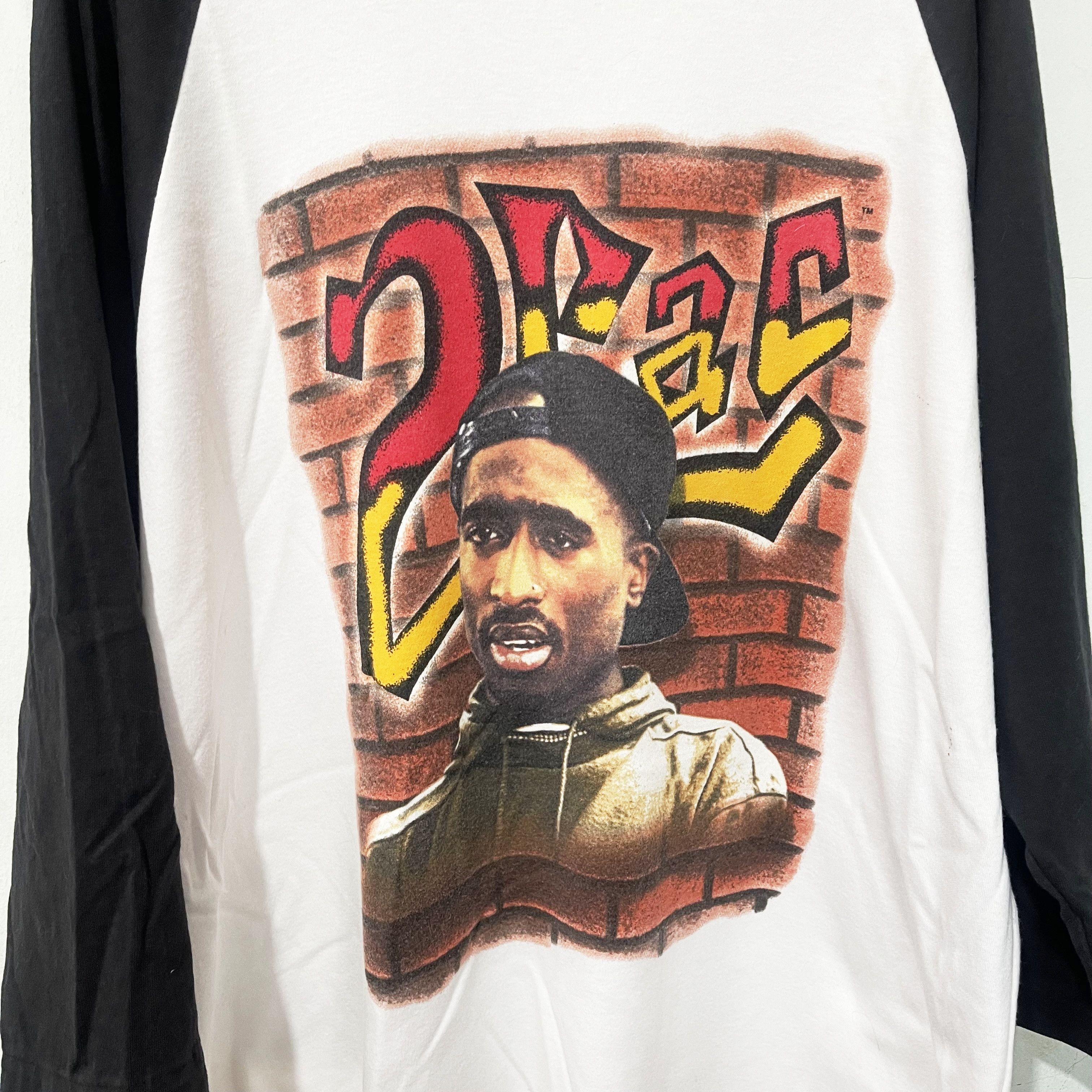 Rap Tees Vintage 2Pac Tupac Shakur Raglan Long Sleeve Hip Hop Rap Tee Size US XL / EU 56 / 4 - 2 Thumbnail
