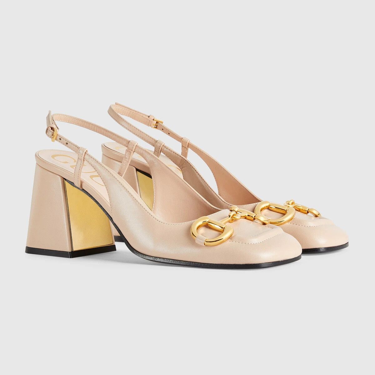 Gucci o1s1wg110425 Women's Mid-Heel Slingback With Horsebit Size US 9.5 / IT 39.5 - 2 Thumbnail