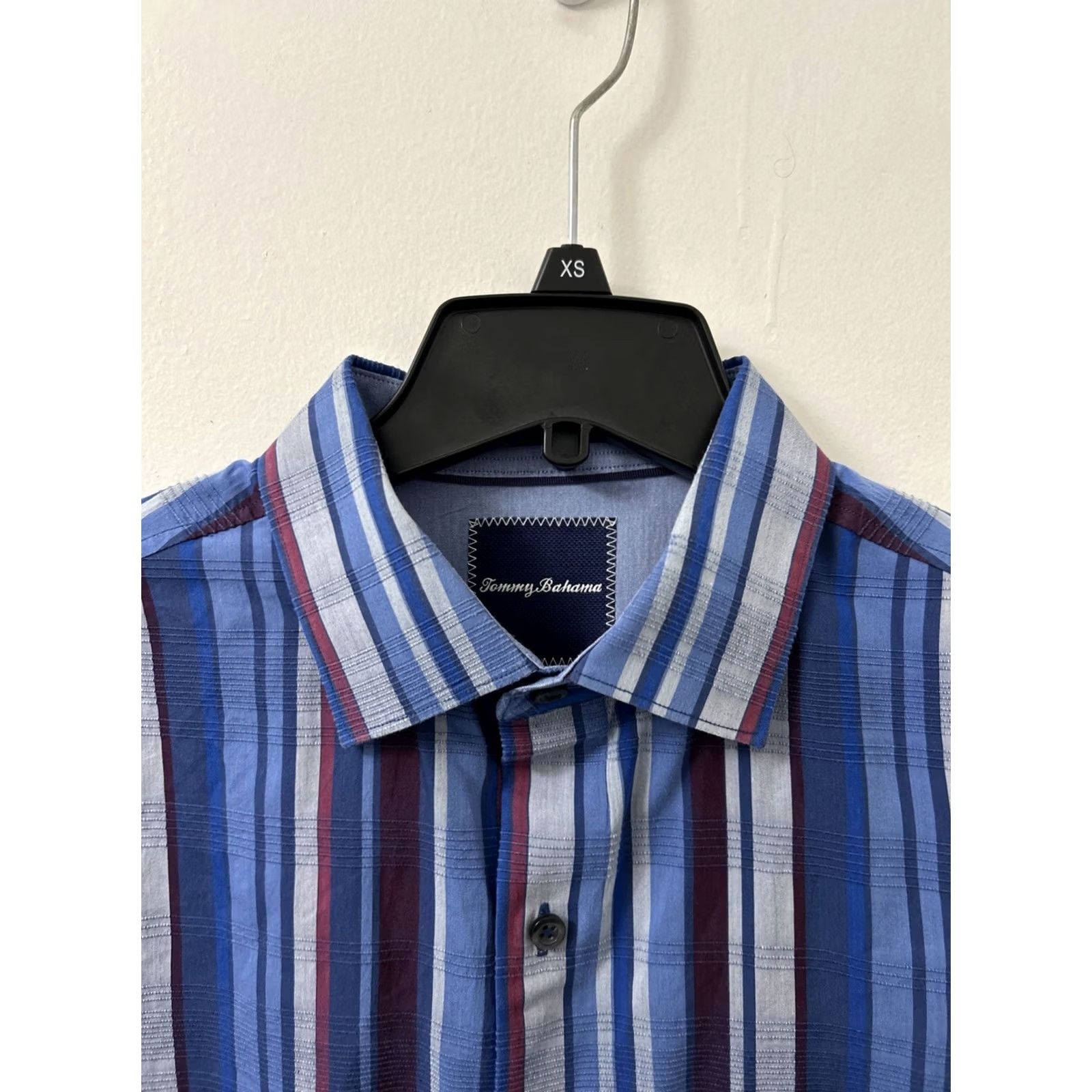 Tommy Bahama Tommy Bahama Shirt Mens Medium Blue Striped Cotton Silk Hawaiian Button Down L/S Size US M / EU 48-50 / 2 - 4 Thumbnail