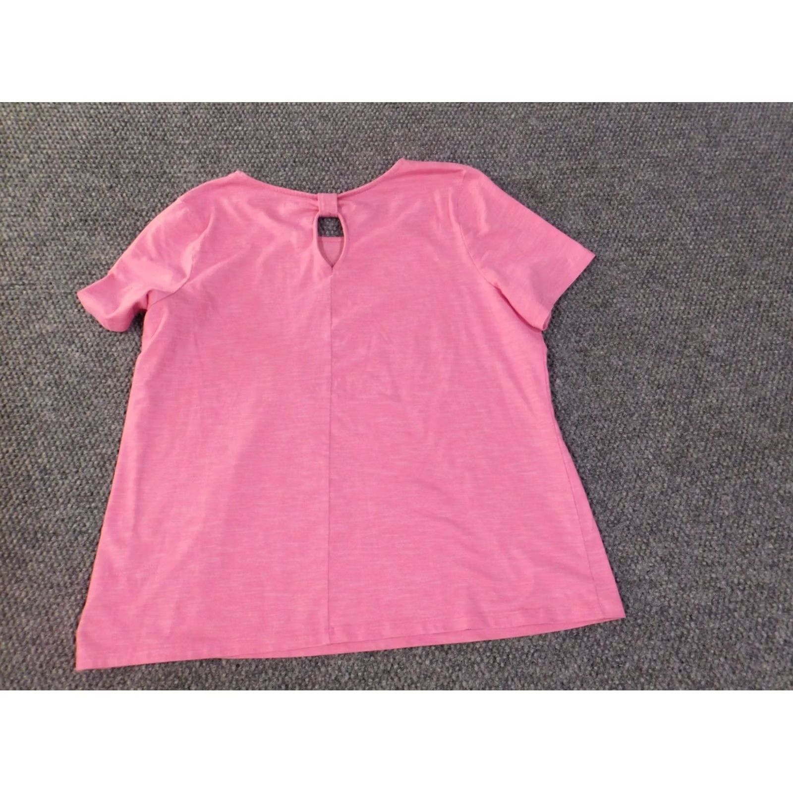 Talbots Talbots Blouse Shirt Womens 1X Pink Cotton Polyester Rayon Short Sleeve Round Neck Pullover Casual Classic Stretch Regular Size XL / US 12-14 / IT 48-50 - 7 Thumbnail