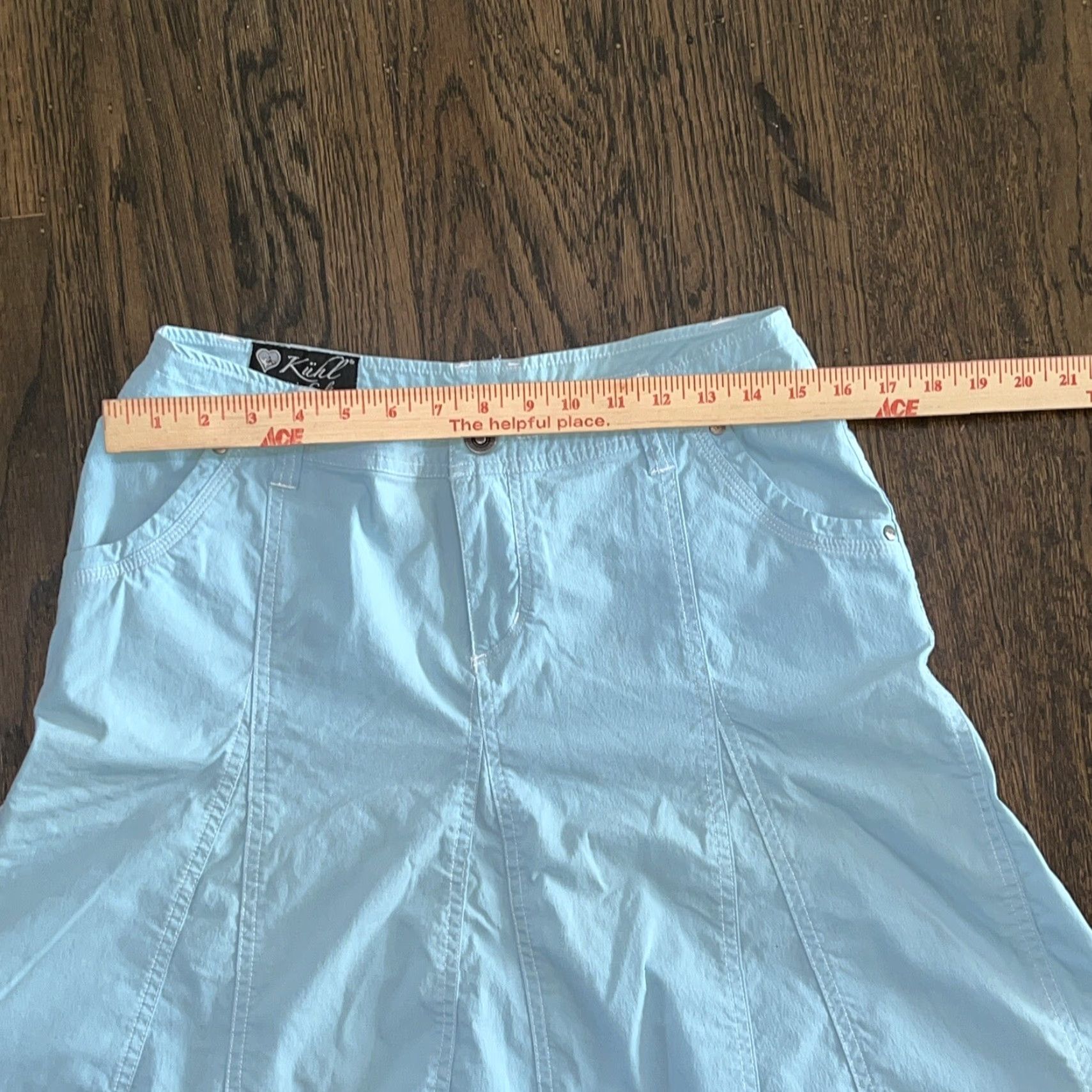 Frame Kuhl Skirt Women's 6 Light Blue A-Line Midi Casual Outdoor with Pockets Size 28" / US 6 / IT 42 - 5 Thumbnail