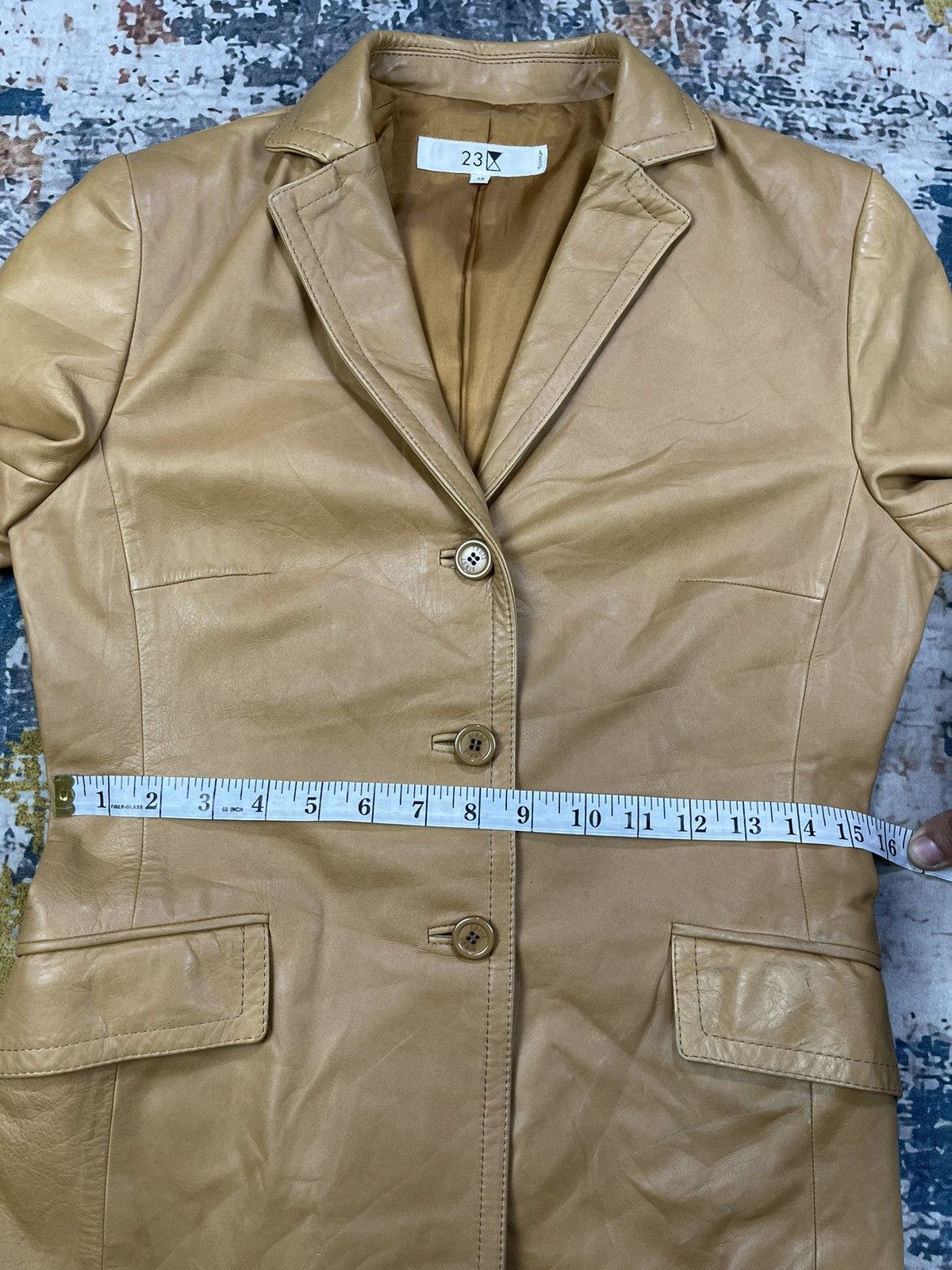 Genuine Leather 23 K Single Breasted Cowhide Leather Blazer Size XS / US 0-2 / IT 36-38 - 9 Thumbnail
