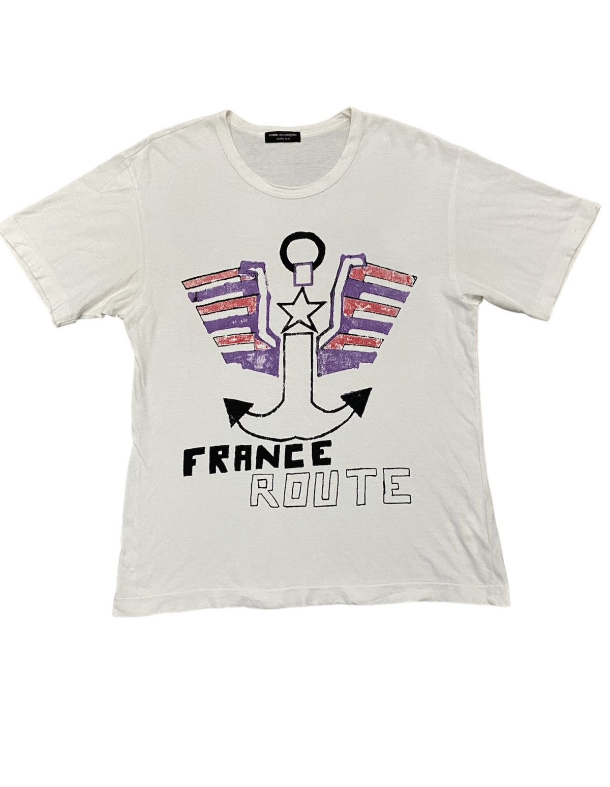 image of Comme Des Garcons x Comme Des Garcons Homme Plus Ss04 Cdg Homme Plus "france Route Tee in White (Si