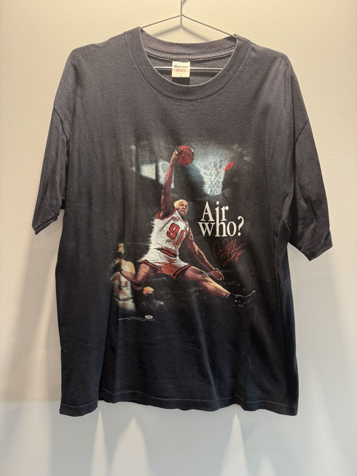 Vintage Dennis Rodman “Air Who” 90s Tee Size US XL / EU 56 / 4 - 1 Thumbnail