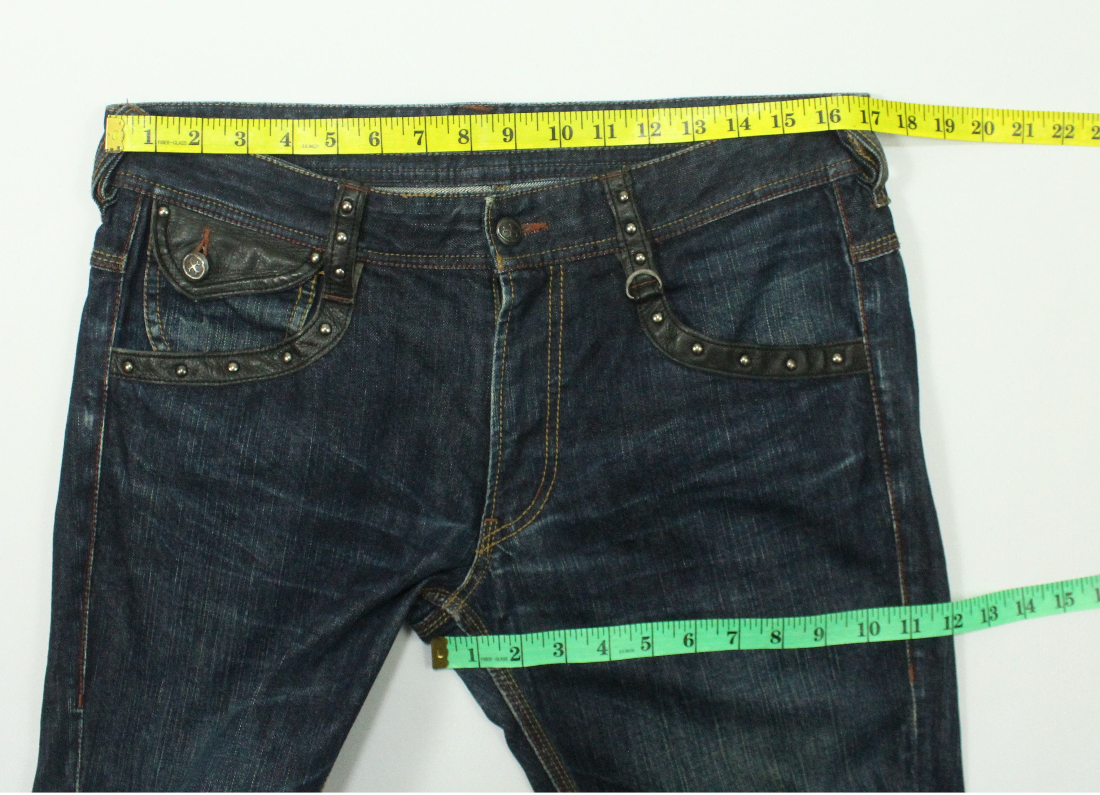 Japanese Brand Leather Pocket Laced Spiral Cut NICOLE CLUB FOR MEN Denim Size US 34 / EU 50 - 22 Thumbnail