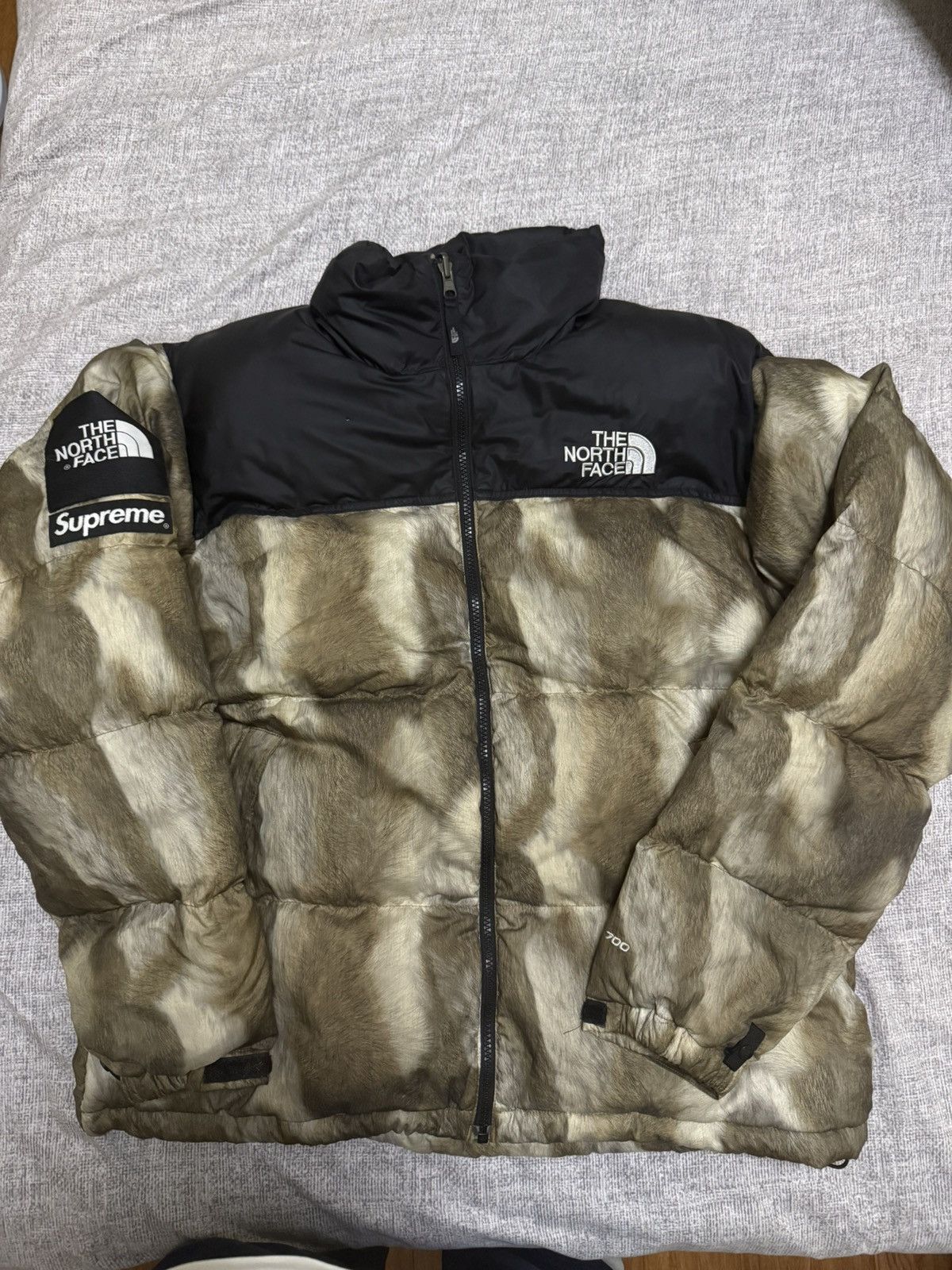 Supreme tnf North face Fur print nuptse jacket