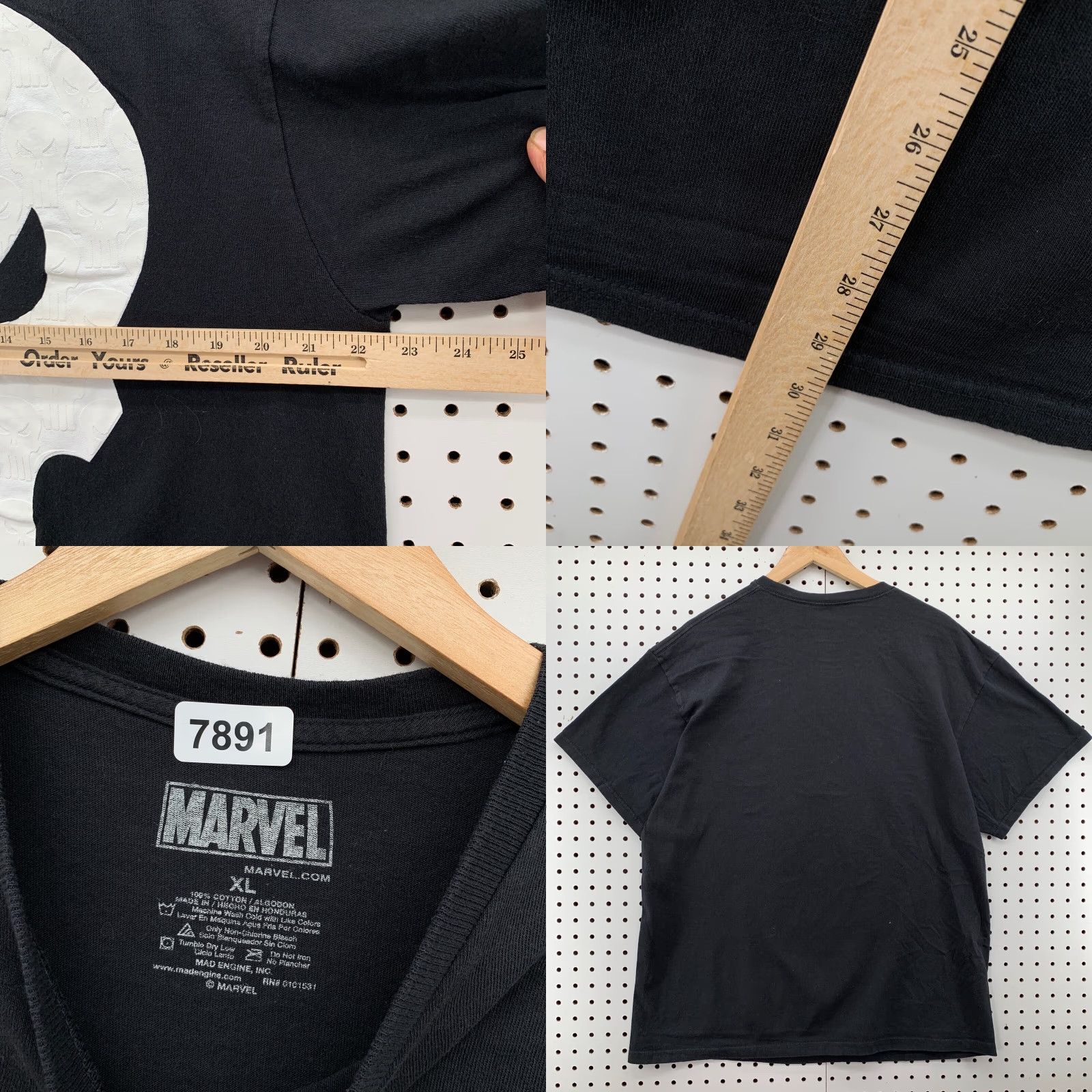 Vintage The Punisher Marvel Shirt Black Mens Large Embossed Graphic Movie 22.5x29 Size US XL / EU 56 / 4 - 8 Thumbnail