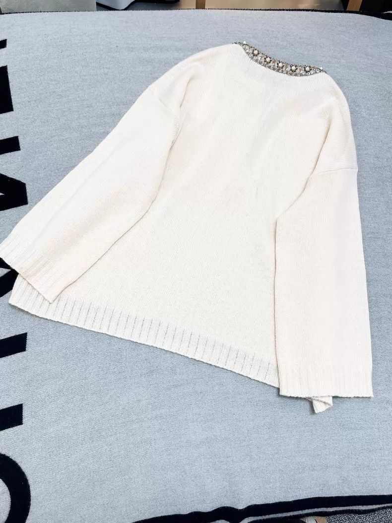 Valentino Valentino Long-sleeved V-neck studded beaded diamond neckl Size L / US 10 / IT 46 - 4 Thumbnail