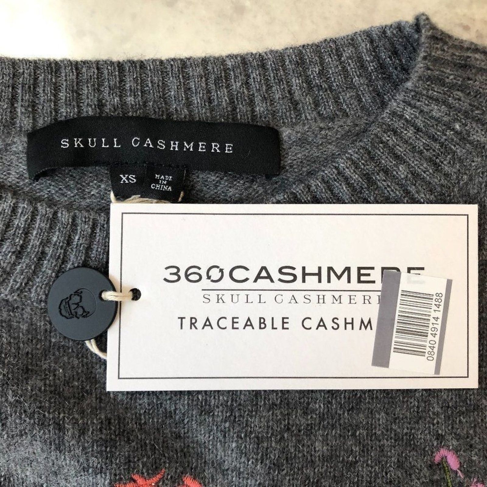 360Cashmere Aji Floral Skull Print Cashmere Sweater from 360 Cashmere Size XS / US 0-2 / IT 36-38 - 5 Thumbnail