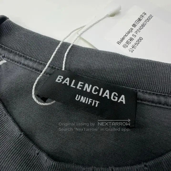 Balenciaga Balenciaga Black Distressed Print Cotton T. Size US S / EU 44-46 / 1 - 5 Thumbnail