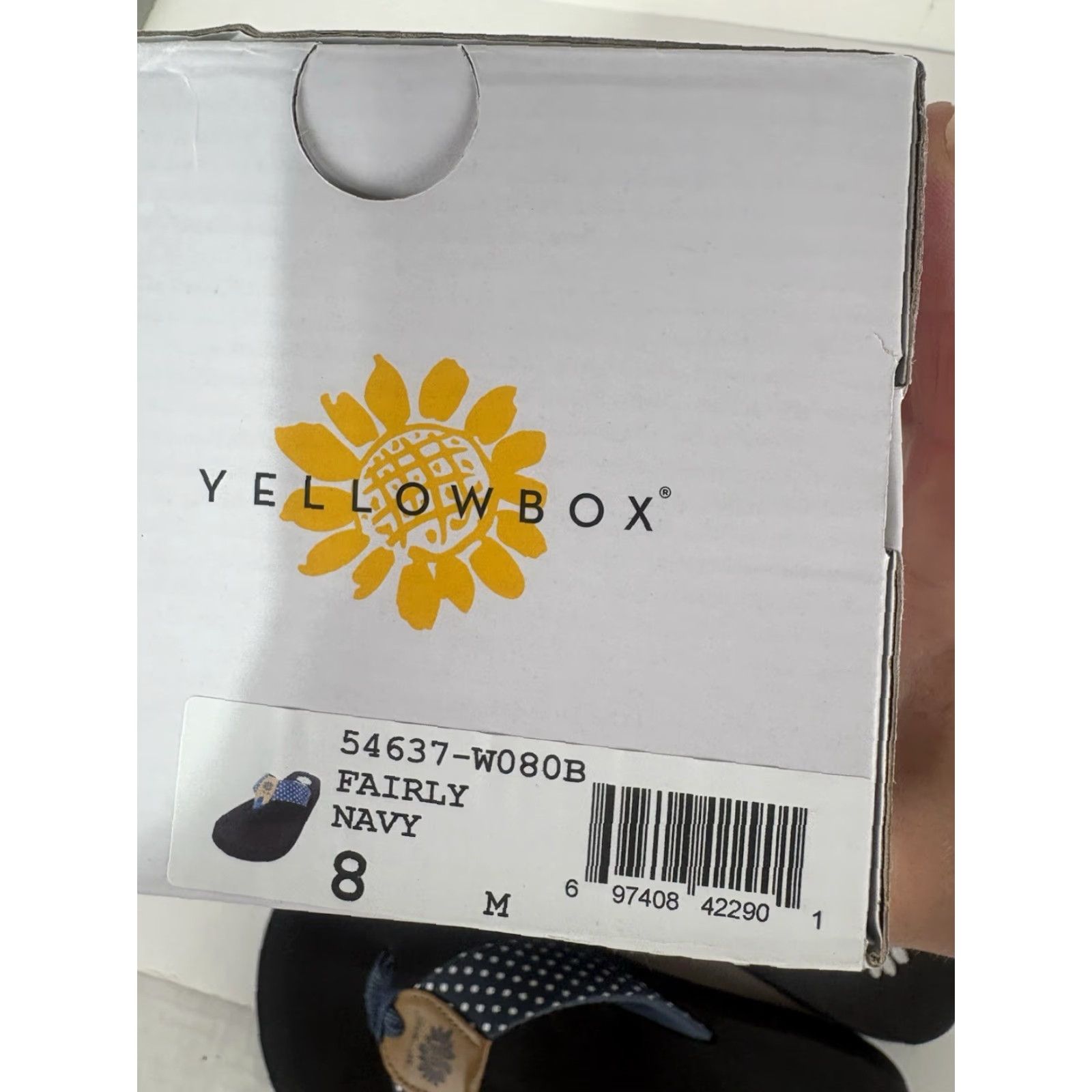 Vintage Yellowbox Fairy Navy Polka Dots Flip Flops Womens Size 8 Sandal Slip On M Navy Polka Dot Bohemian City Spring Summer Casual Workwear Size US 8 / IT 38 - 4 Thumbnail