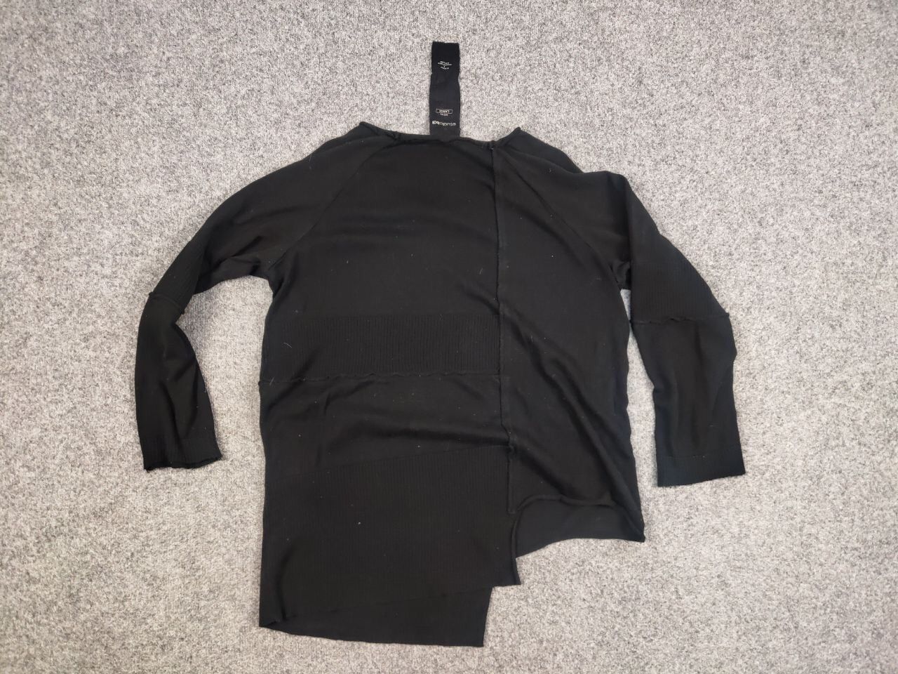 Japanese Brand Studio B3 Design Avant Garde Black Asymmetric Light Sweater Size L / US 10 / IT 46 - 14 Thumbnail