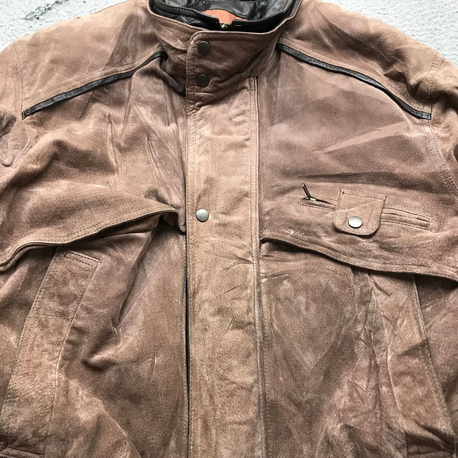 Other Byrnes & Baker Suede Leather Bomber Jacket Men Large L Brown Size US L / EU 52-54 / 3 - 5 Thumbnail