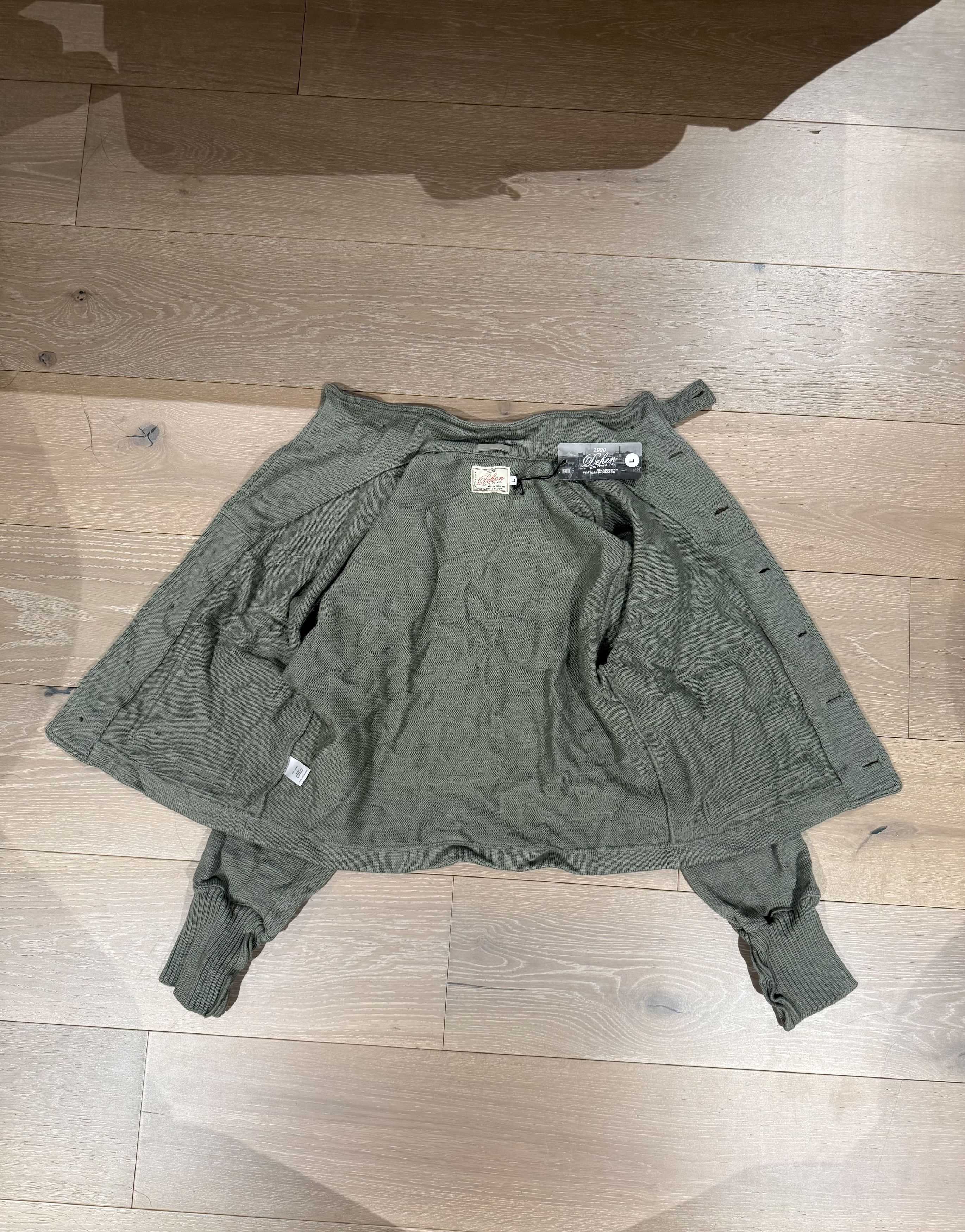 Dehen 1920 💚 Dehen 1920 Submariner Sweater Coat Sage Large NEW Size US L / EU 52-54 / 3 - 15 Thumbnail