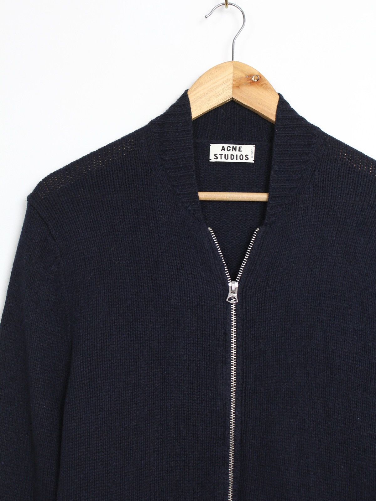 Acne Studios Acne Studios Chest Full Zip Navy Knit Sweater Size US S / EU 44-46 / 1 - 2 Thumbnail