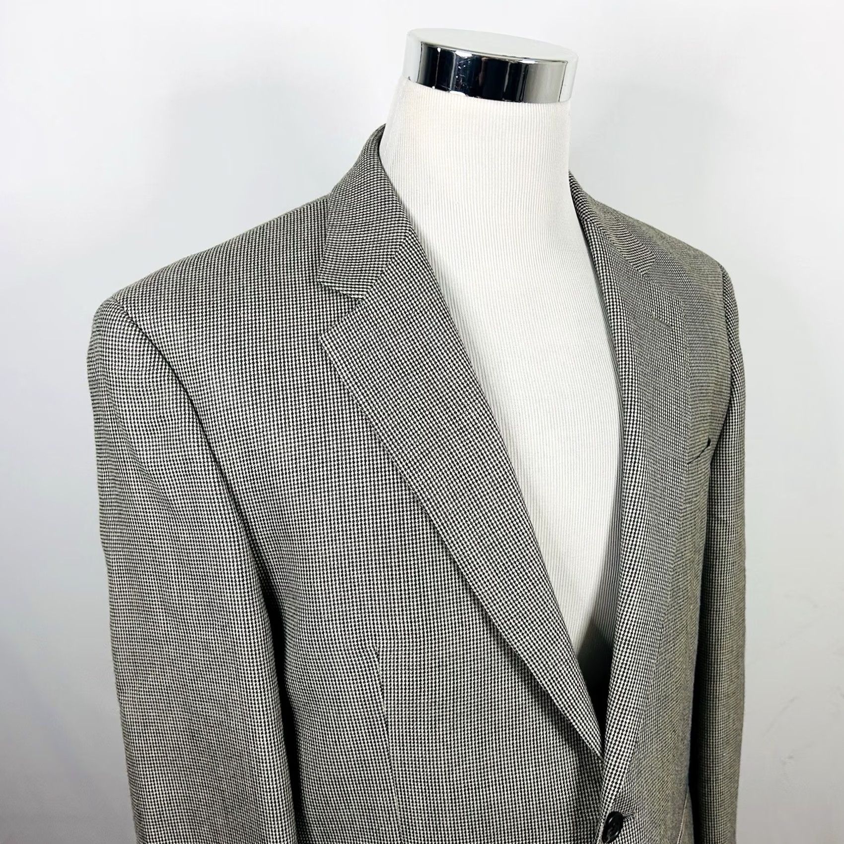 Chaps Chaps Sport Coat 42R Silk Wool Blend Gold Houndstooth Two-Button Lined Vented Jacket Men Regular Notch Lapel Vintage No Size US XS / EU 42 / 0 - 2 Thumbnail