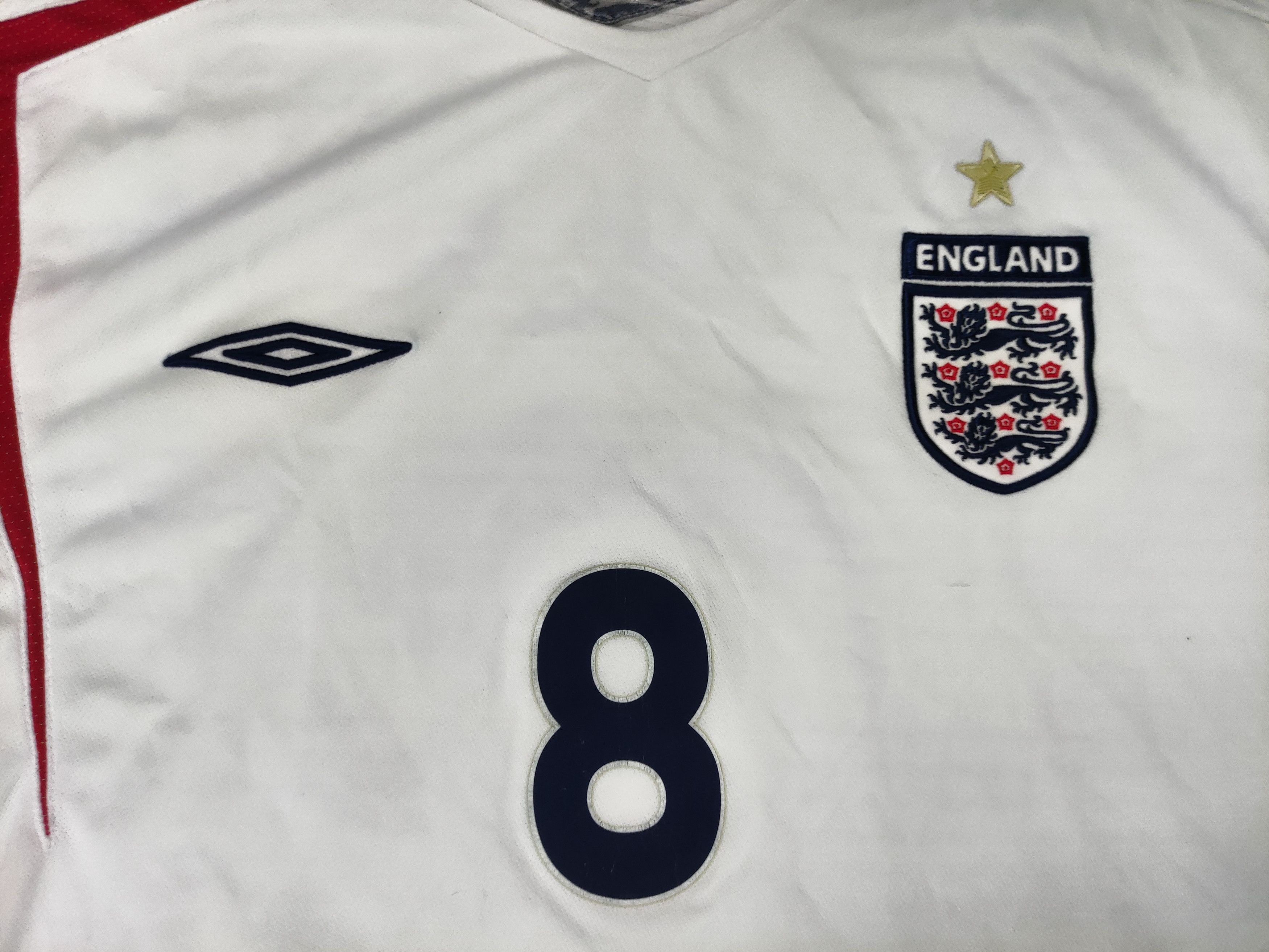 Umbro Lampard #8 England 2006 2007 Umbro Home Shirt Kit Jersey Size US XL / EU 56 / 4 - 10 Thumbnail