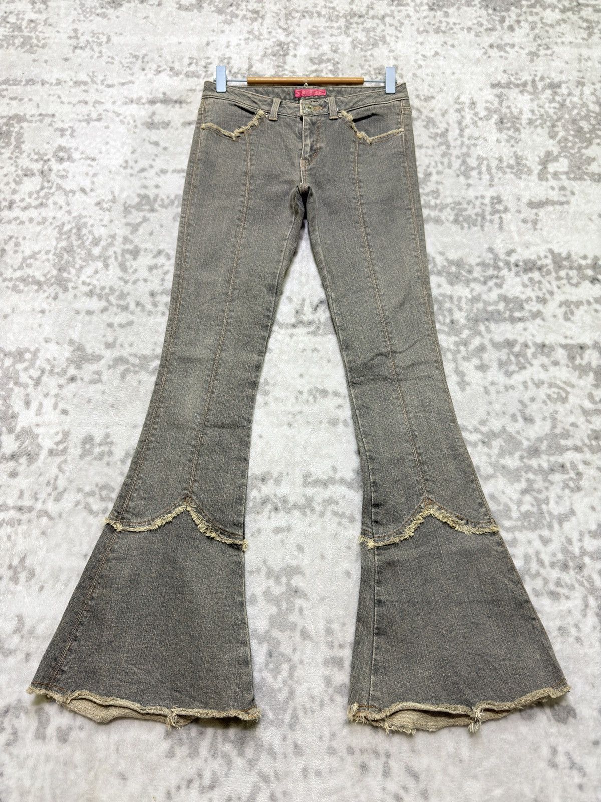 Vintage Pink Papillon Reconstructed Bootcut Bell Bottom Fringe Denim Size 27" / US 4 / IT 40 - 1 Thumbnail