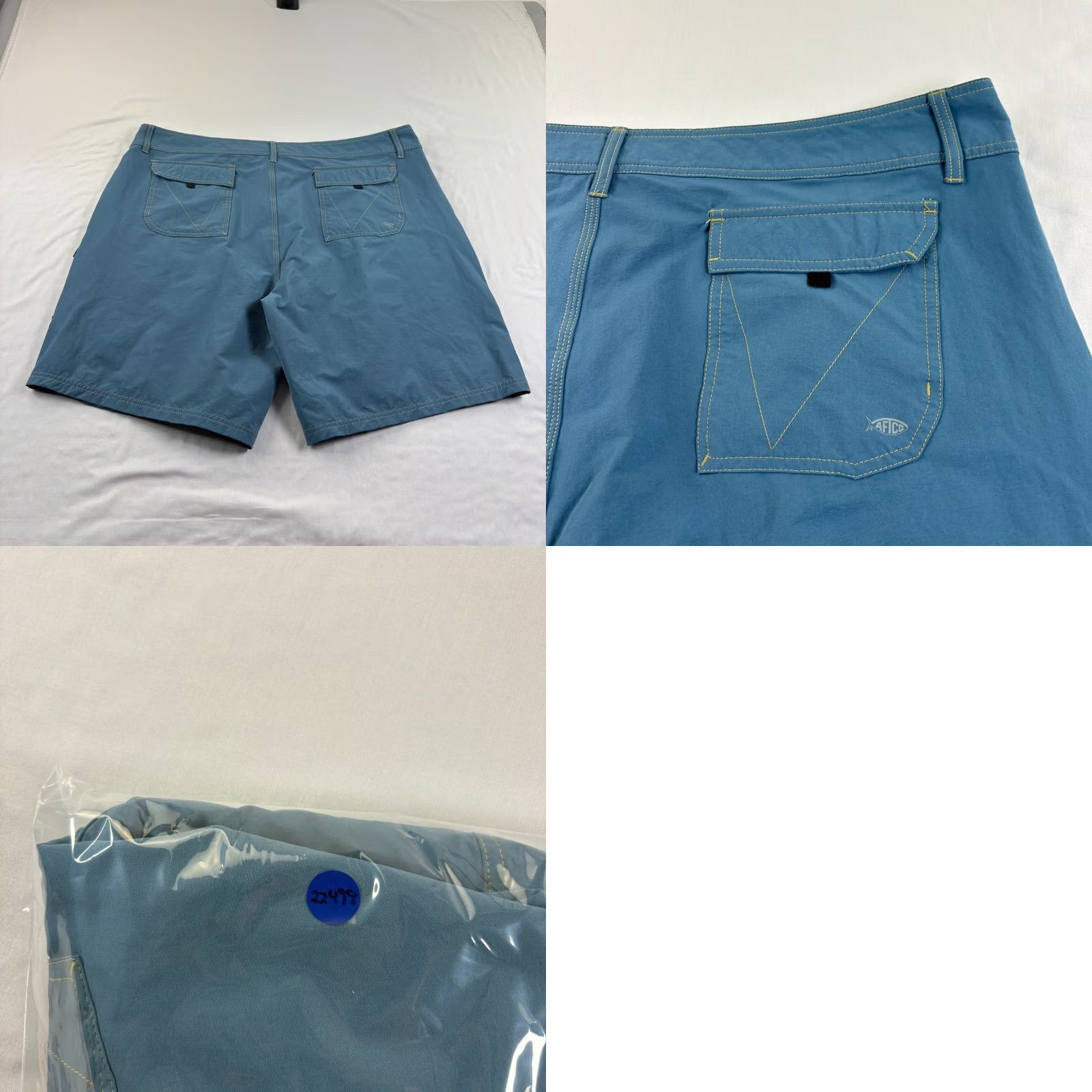 Vintage AFTCO Shorts Mens Size 42 Blue Cargo Stealth Fishing Performance Stretch Regular Cargo Size US 42 / EU 58 - 8 Thumbnail