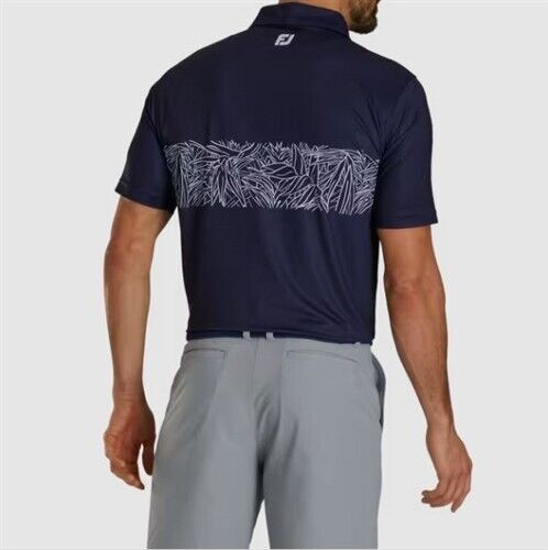 Footjoy FootJoy Tropical Chestband Lisle Self Golf Polo Top Navy M Size US M / EU 48-50 / 2 - 2 Thumbnail