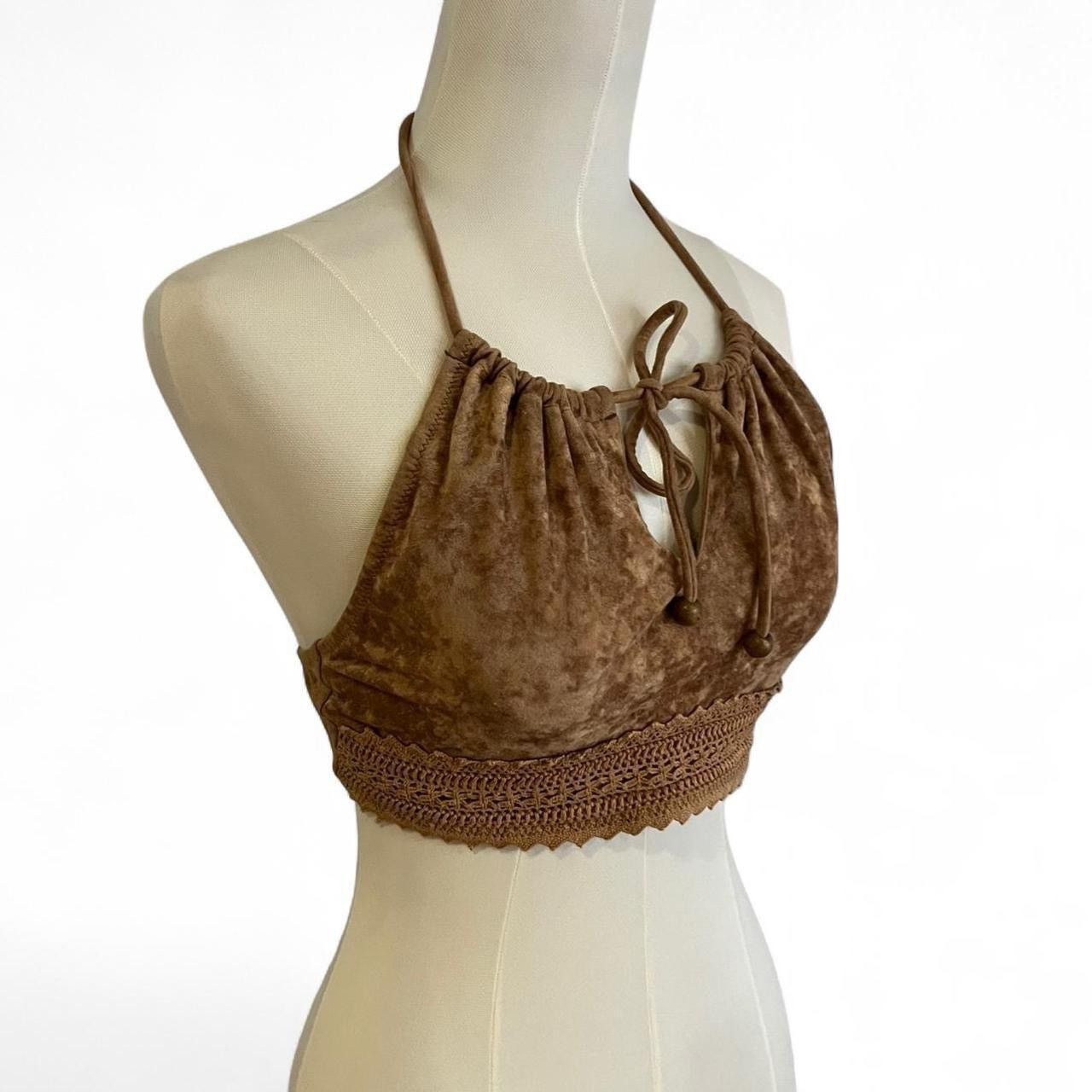 Other suede padded halter top with beaded detail & adjustable tie Size S / US 4 / IT 40 - 3 Thumbnail