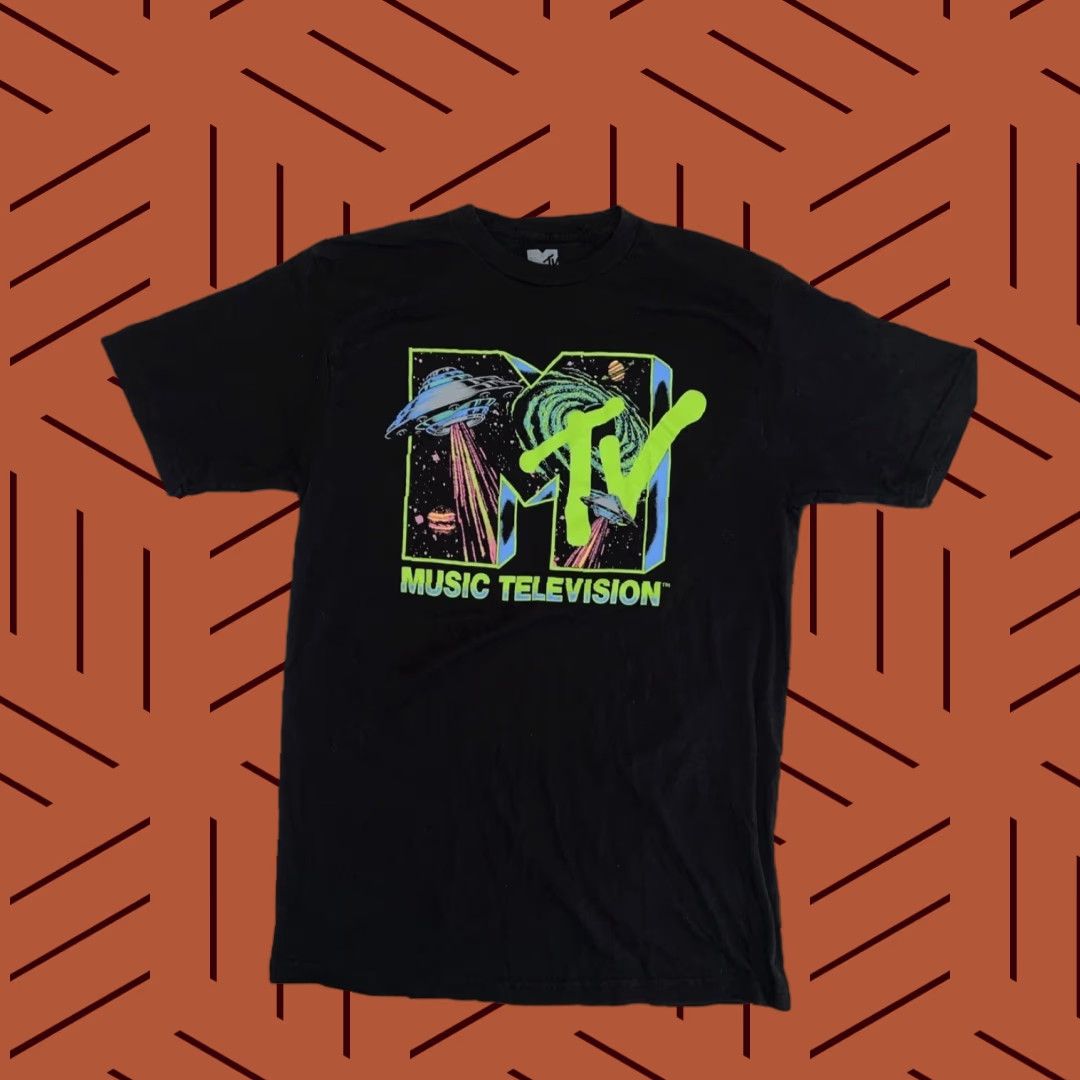 Etro MTV Shirt Unisex Adults T-Shirt 80s Retro UFO Aliens Space Galaxy Logo Black Small Crew Neck Short Sleeve Graphic Print Modern Edition Size US S / EU 44-46 / 1 - 1 Thumbnail