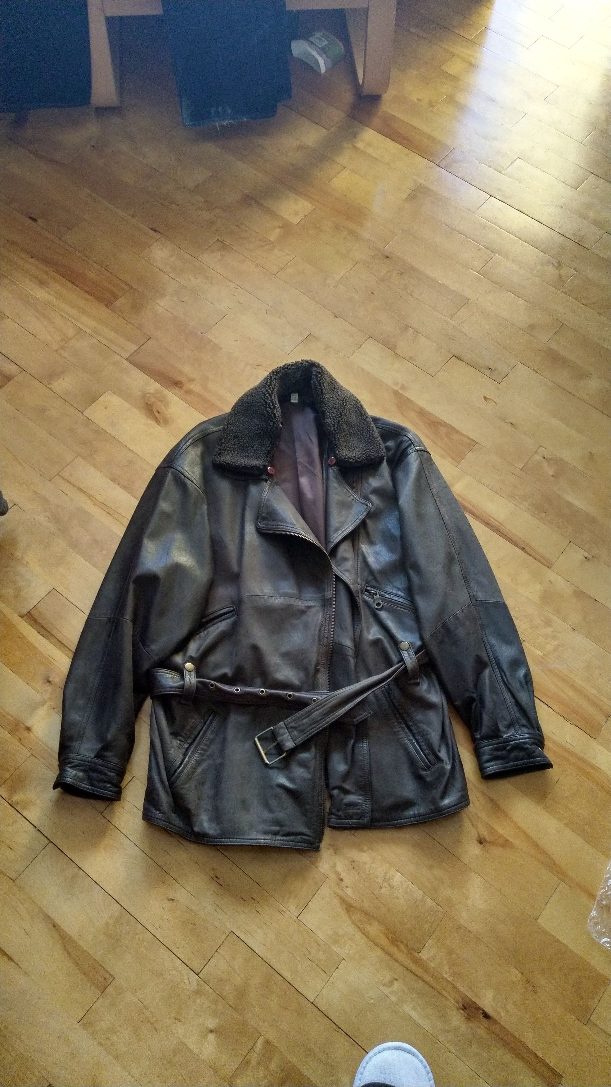 Genuine Leather 100% Leather Jacket Vintage Coat alt opium goth grunge Size M / US 6-8 / IT 42-44 - 10 Thumbnail