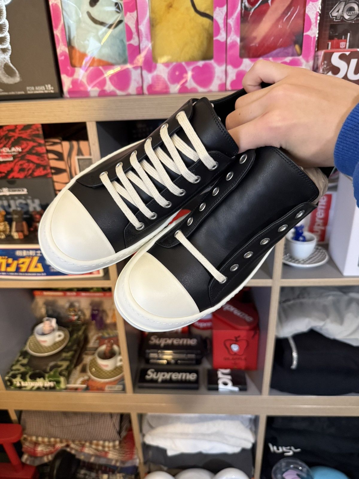 Rick Owens Rick Owens Black Leather Ramone Mainline Sneaker Size US 5.5 / EU 38 - 2 Thumbnail