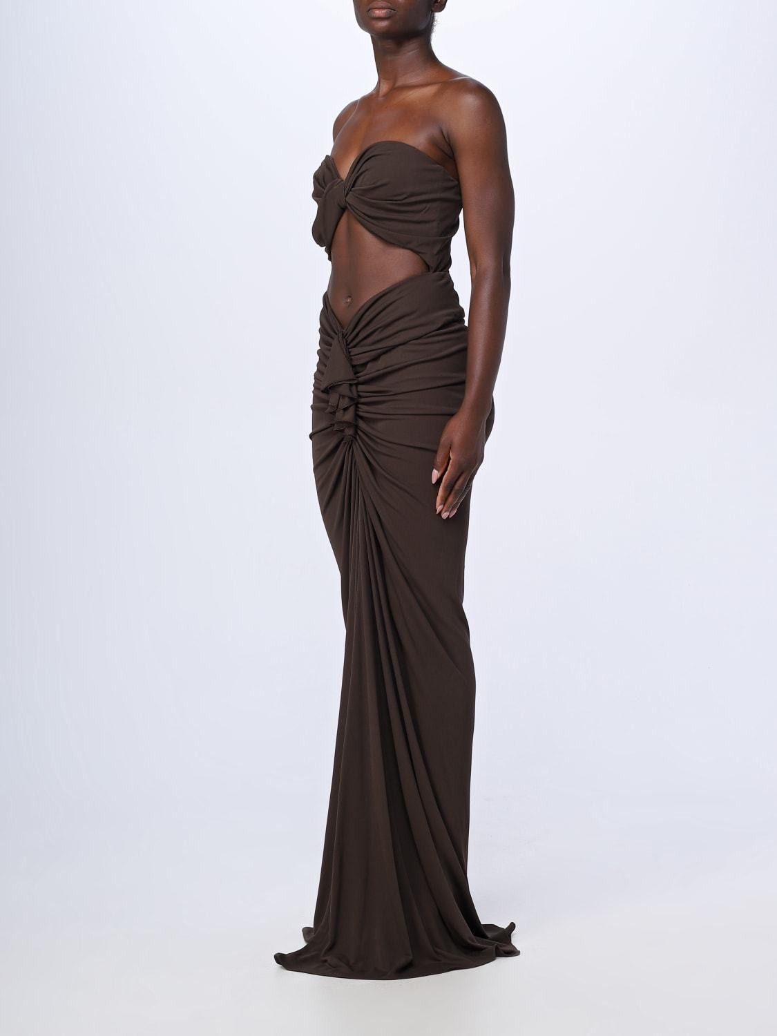 Saint Laurent Paris o1s1wg111024 Bustier Maxi Dress in Olive Green Size M / US 6-8 / IT 42-44 - 5 Thumbnail