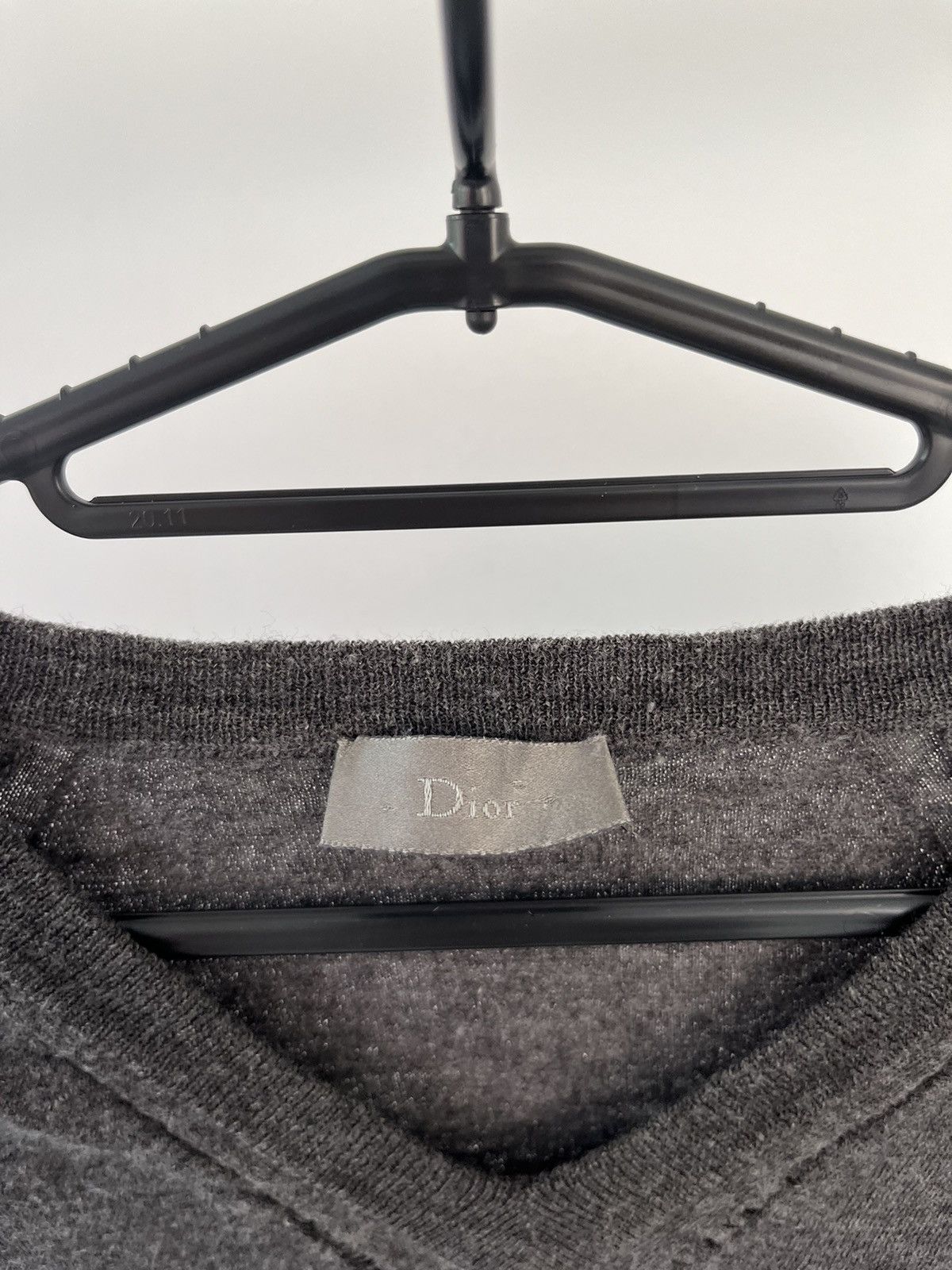 Dior Dior Homme Hedi Slimane Grey Distressed Wool V Neck Sweater Size US S / EU 44-46 / 1 - 4 Thumbnail