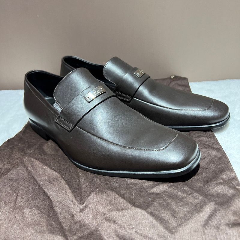 Gucci Gucci Brown Leather Slip-On Shoes - Size US 8 / EU 41 - 7 Thumbnail