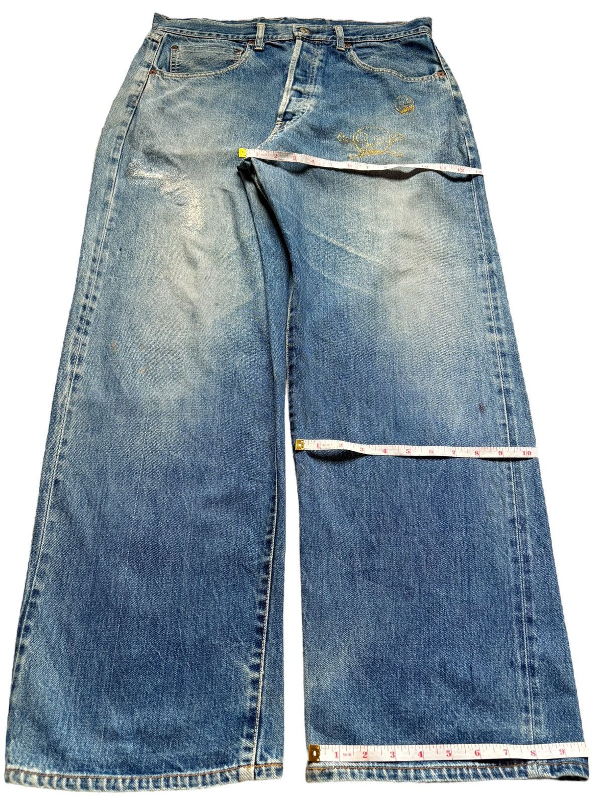 Japanese Brand Vintage Japanese Gowest Selvedge Mud Wash Loose Baggy Jean Size US 34 / EU 50 - 14 Thumbnail