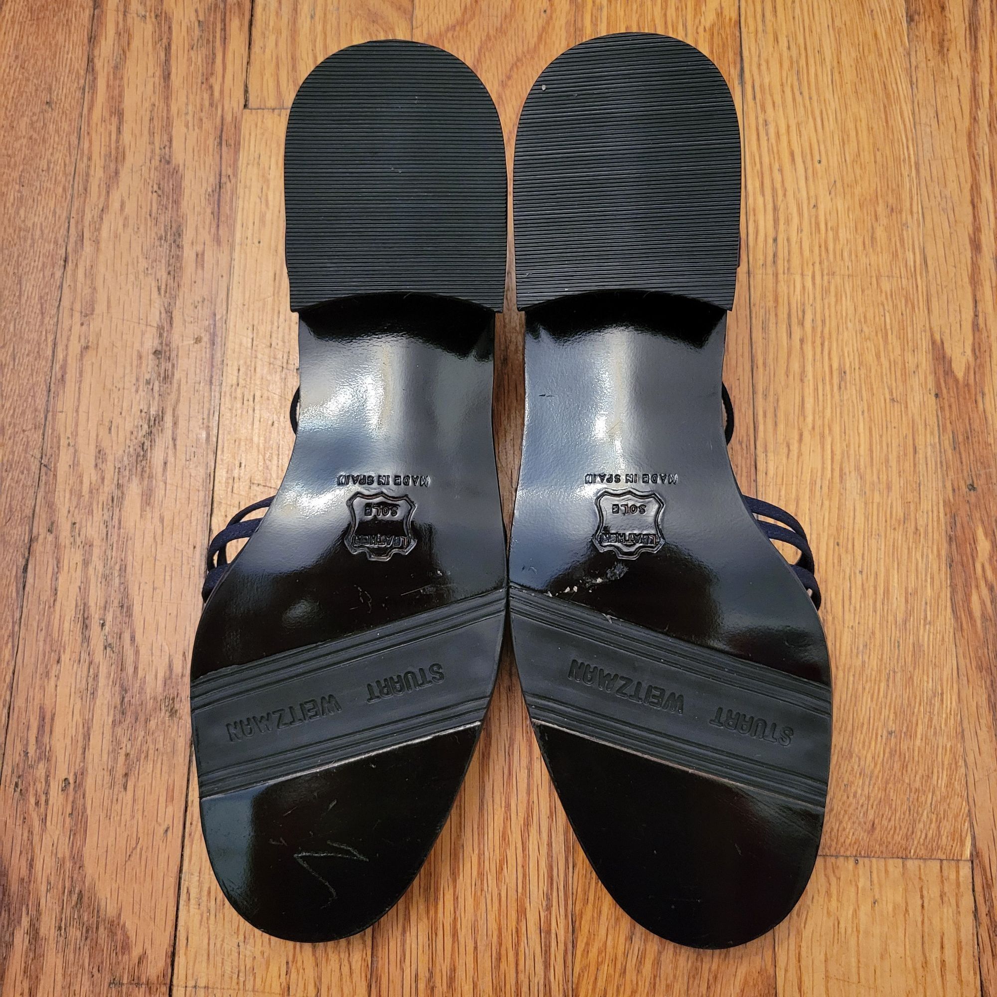 Stuart Weitzman Stuart Weitzman Navy Blue Leather Caged Sandals Heels 6B Pro Size US 6 / IT 36 - 8 Thumbnail