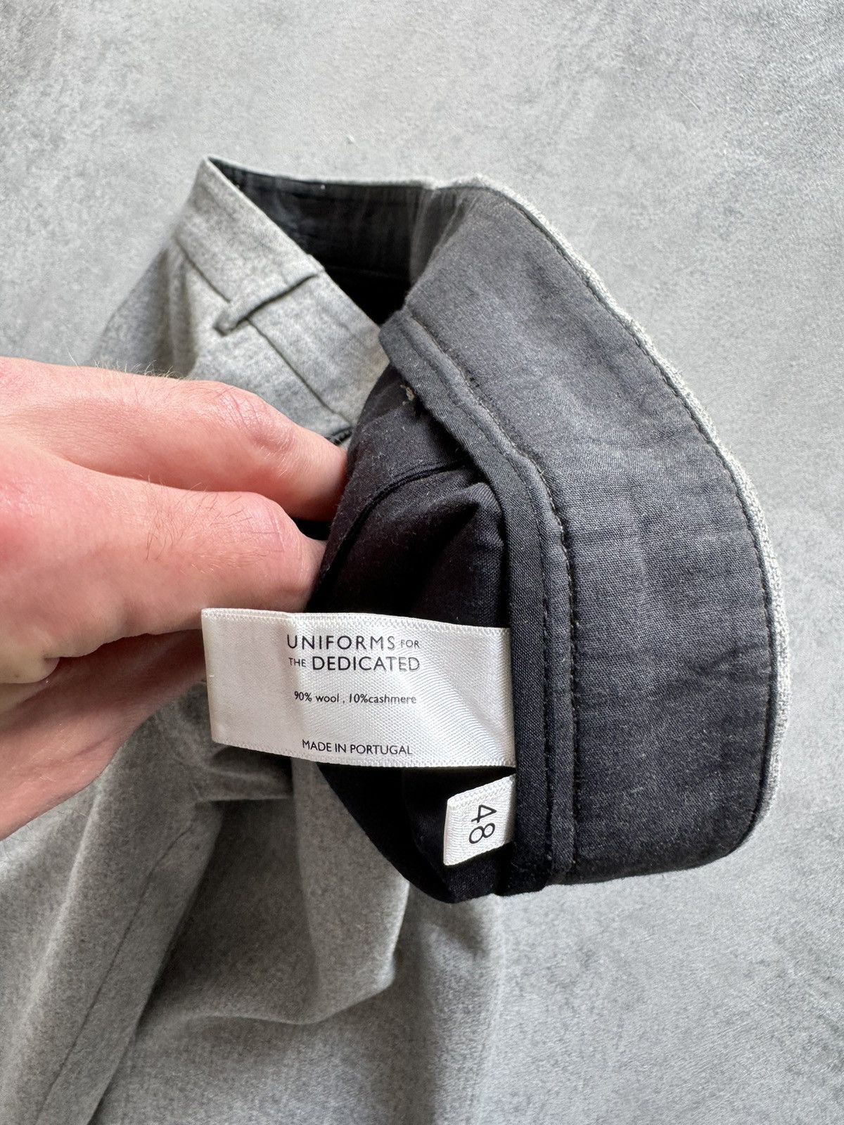 Designer RECYCLED Wool Pants Grey Trousers Uniform For DEDICATED Mens Size US 26 / EU 42 - 6 Thumbnail