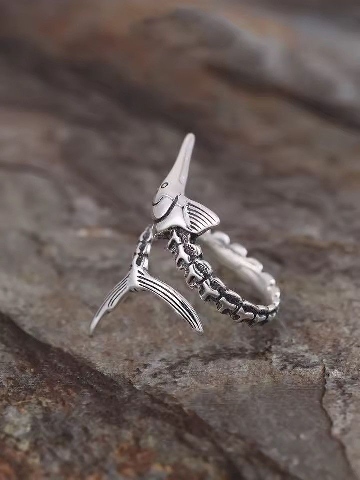 Jewelry Sterling Silver Tuna Streetwear Ring Size ONE SIZE - 3 Thumbnail