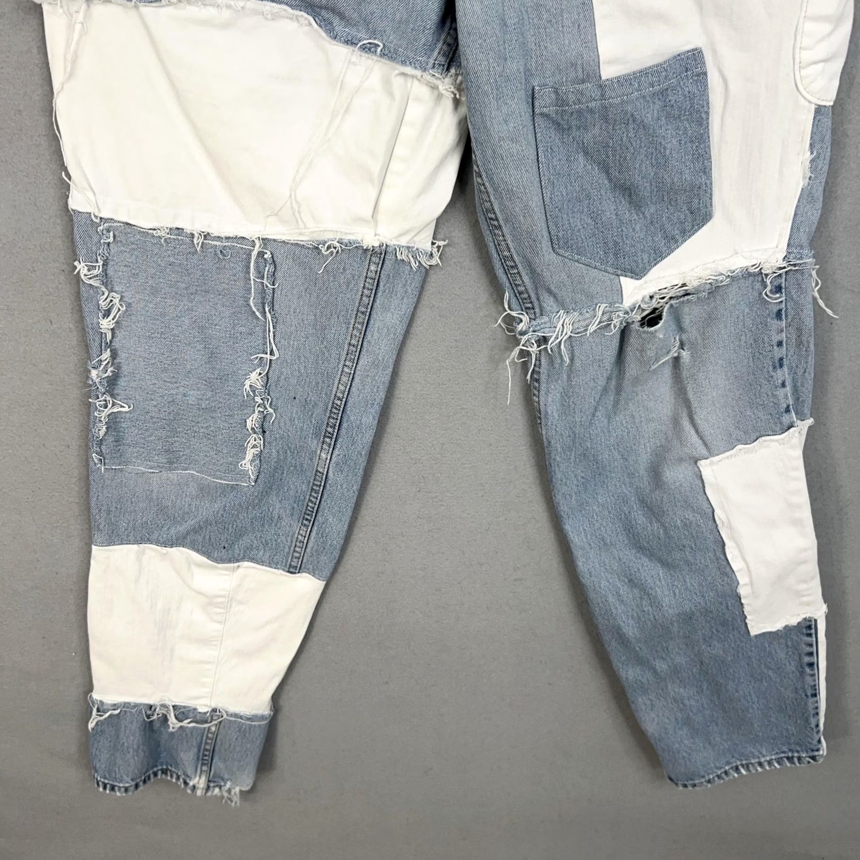 Levi's Vintage Levi'S Jeans - 34x36 - Denim Patchwork - Mid Rise - Blue - Upcycled 550 Size US 34 / EU 50 - 3 Thumbnail