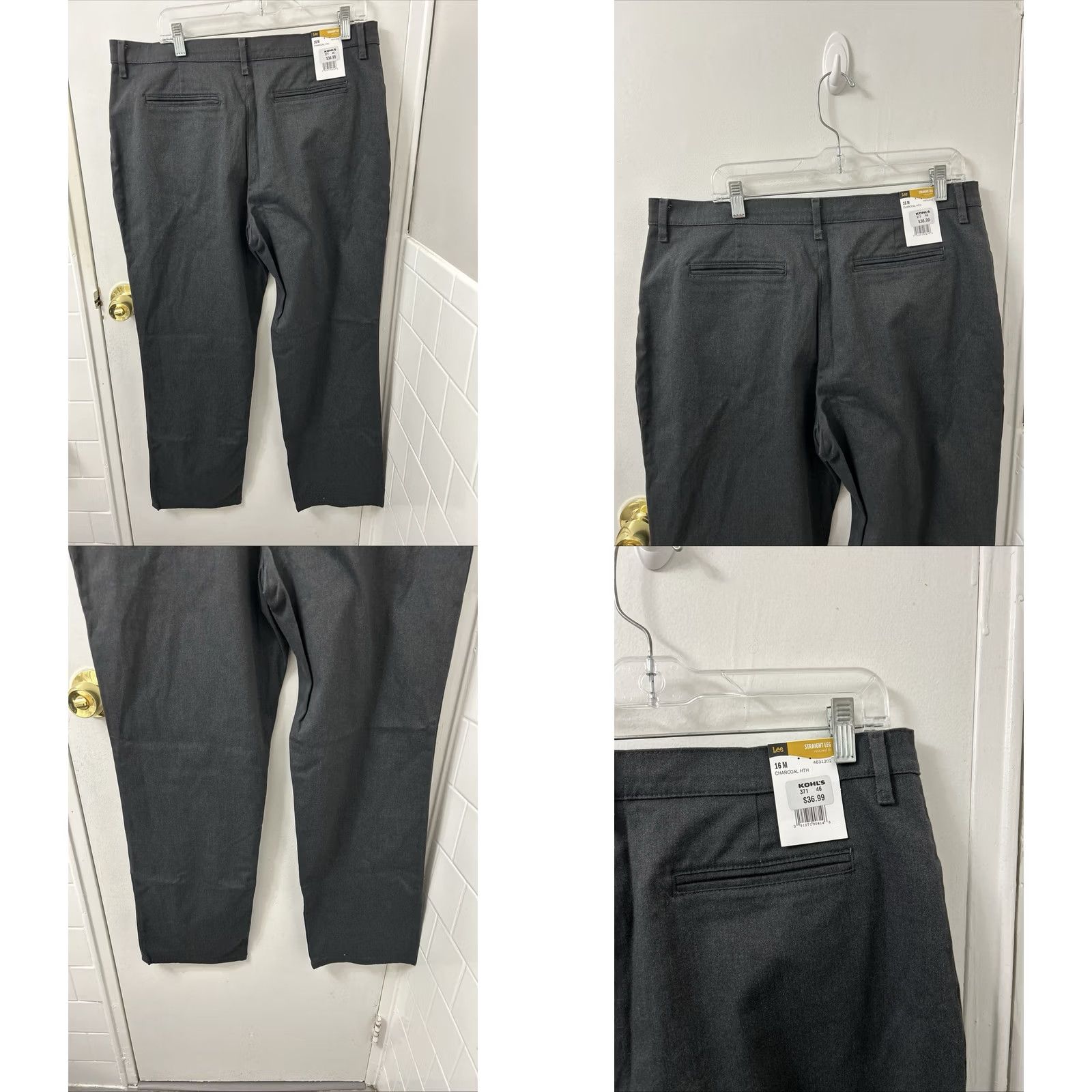 Lee Lee All Day Pants Womens Size 16 L30 Gray Relaxed Fit Straight Leg Trousers Size 38" / US 16 / IT 52 - 8 Thumbnail