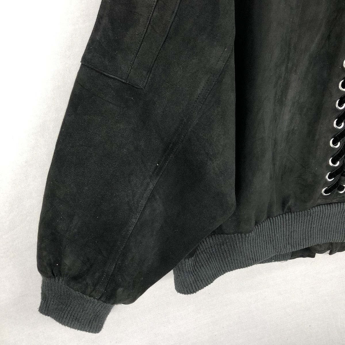 Japanese Brand Vintage Bomber Jacket Black Moleskin by MIRROR9 Size M / US 6-8 / IT 42-44 - 6 Thumbnail